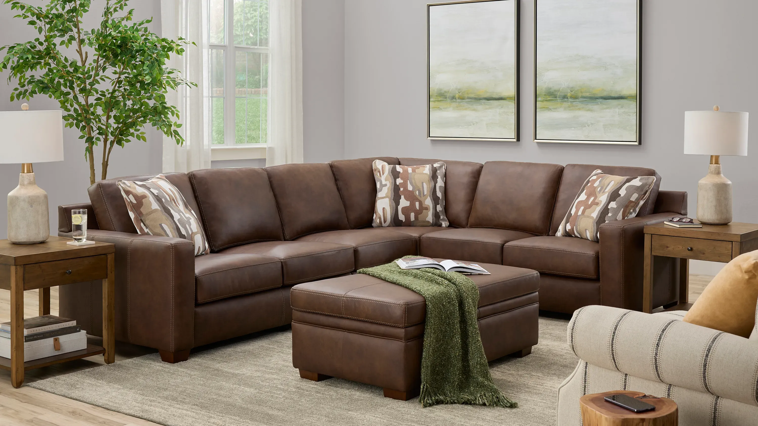 Quinton 4-pc. Leather Sectional | Raymour & Flanigan