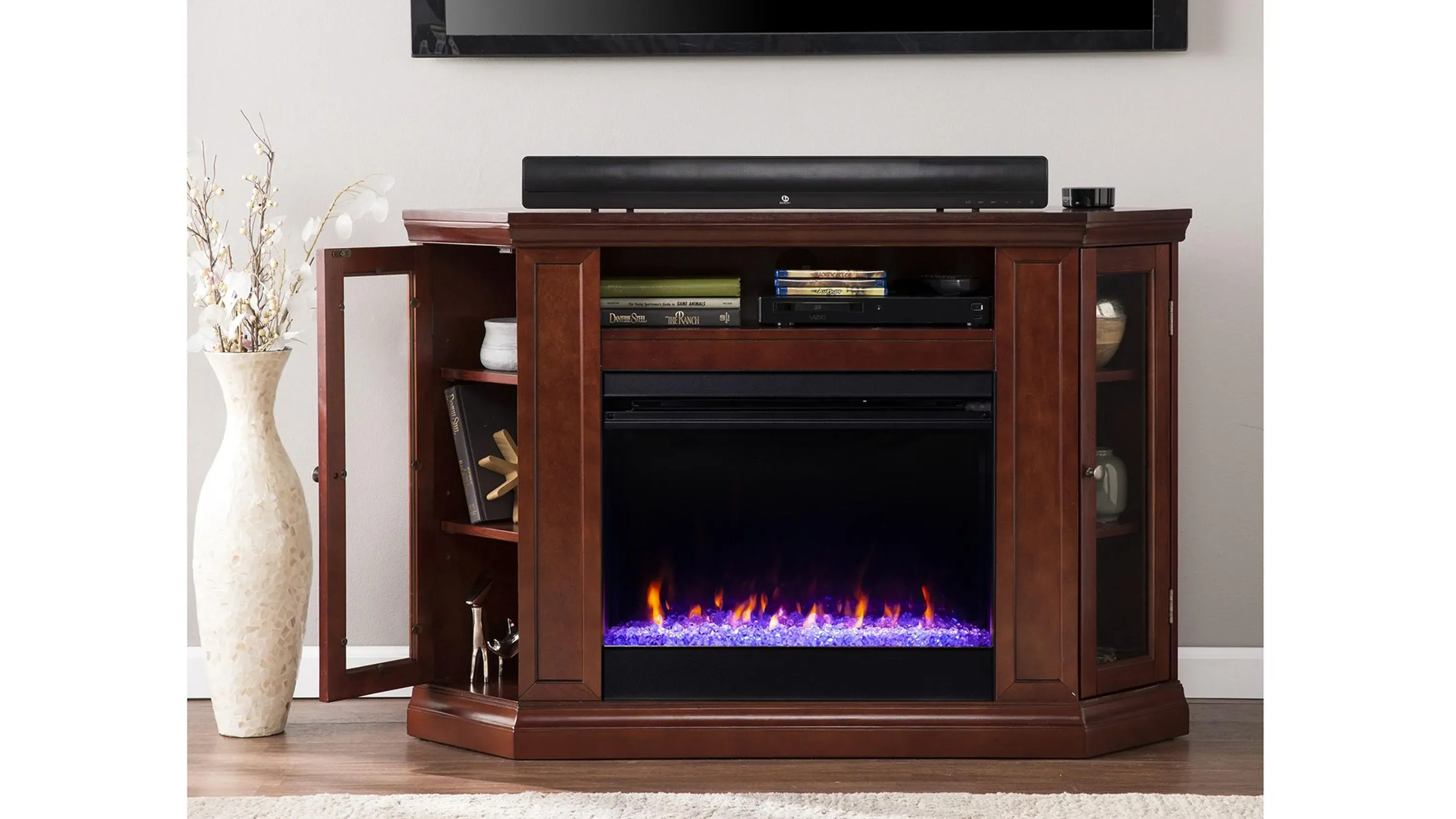Oldham Color Changing Media Fireplace | Raymour & Flanigan