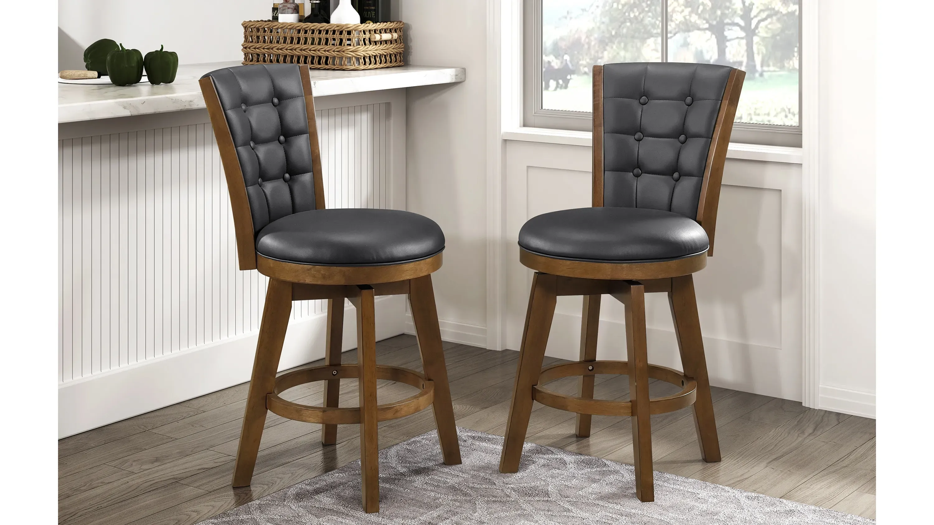 Donovan Counter Height Swivel Stool Set of 2 | Raymour & Flanigan