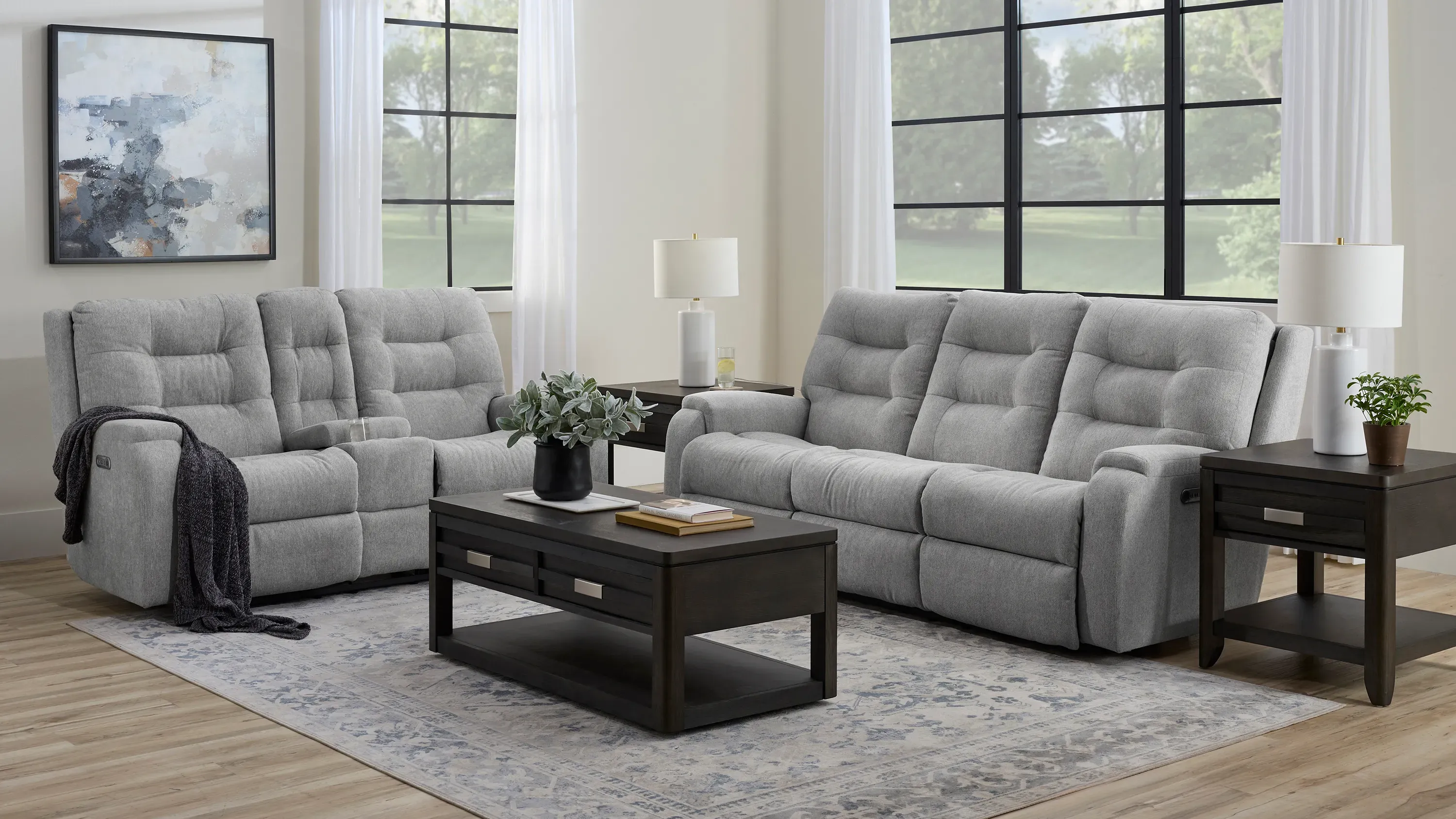 Halenbeck Triple Power Console Loveseat | Raymour & Flanigan