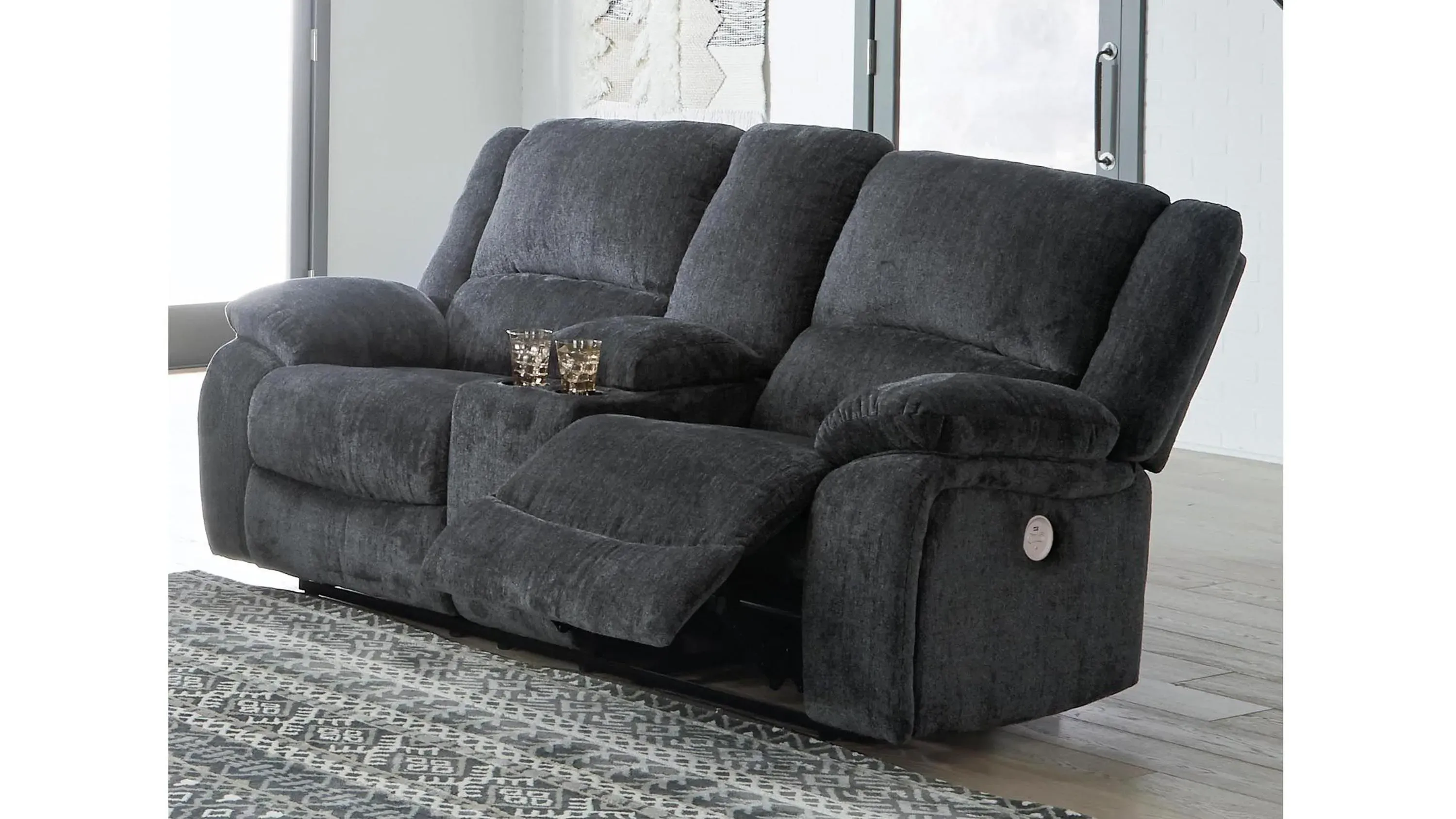Draycoll Power Reclining Loveseat with Console