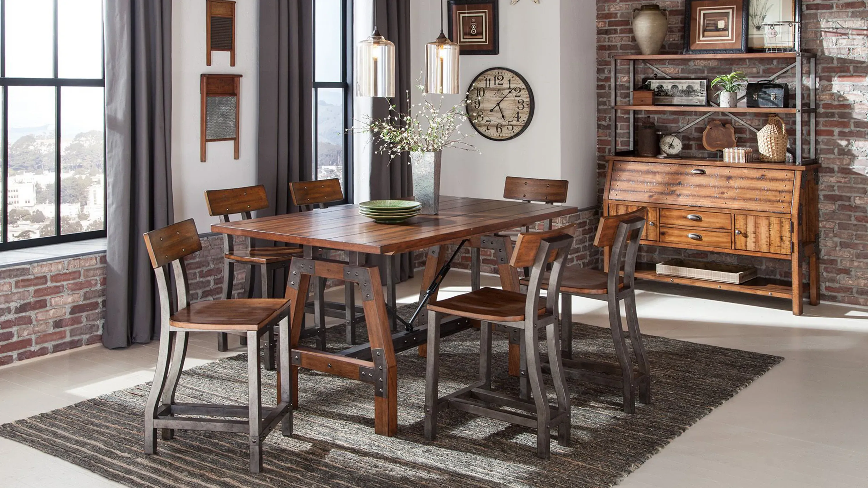 Dayton 7-pc. Counter Height Dining Set | Raymour & Flanigan 