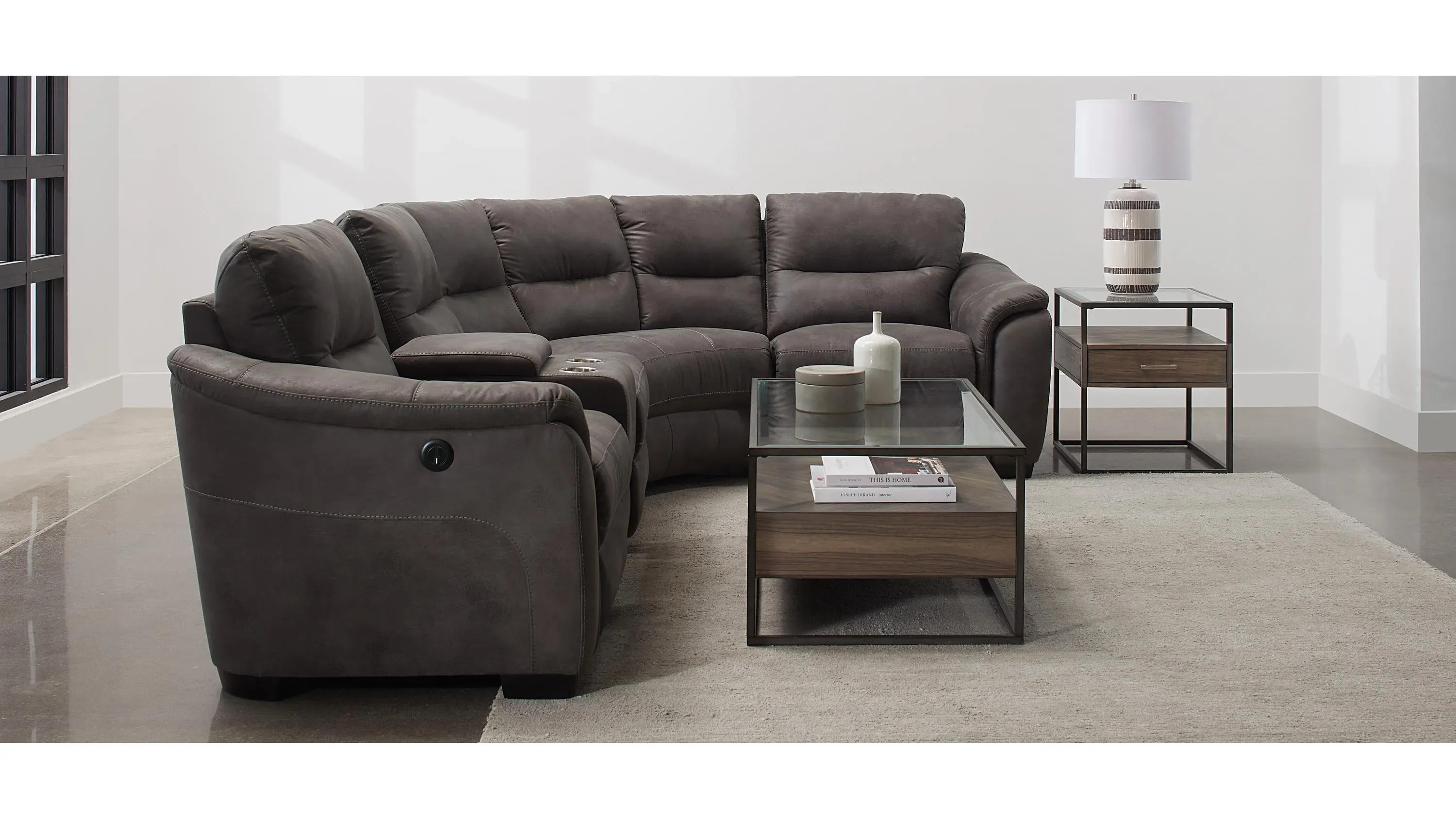 Rockland Microfiber 5-pc. Power Sectional | Raymour & Flanigan