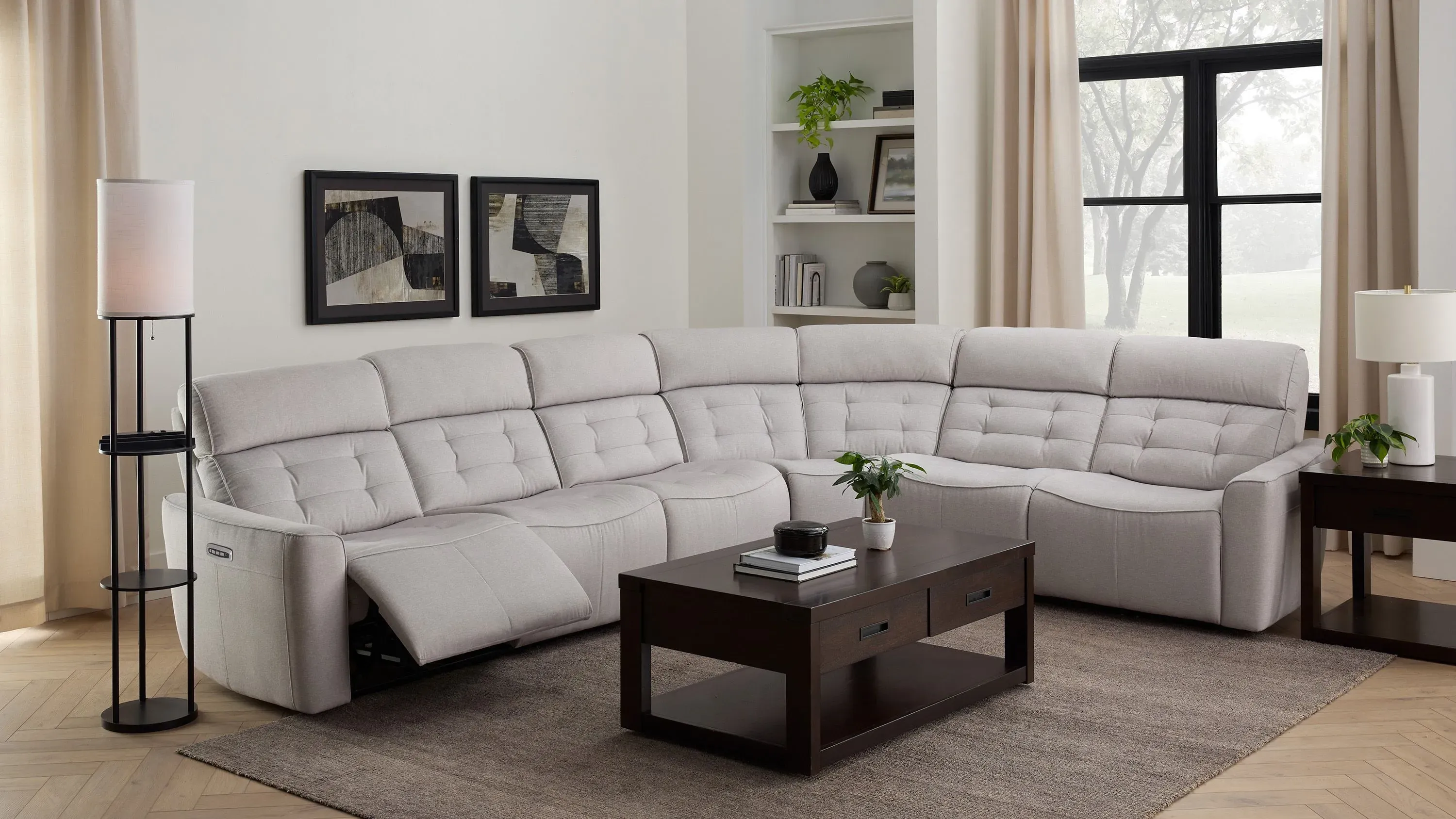 Hanlin Left Arm Facing Power Loveseat w/ Power Headrest, Lumbar