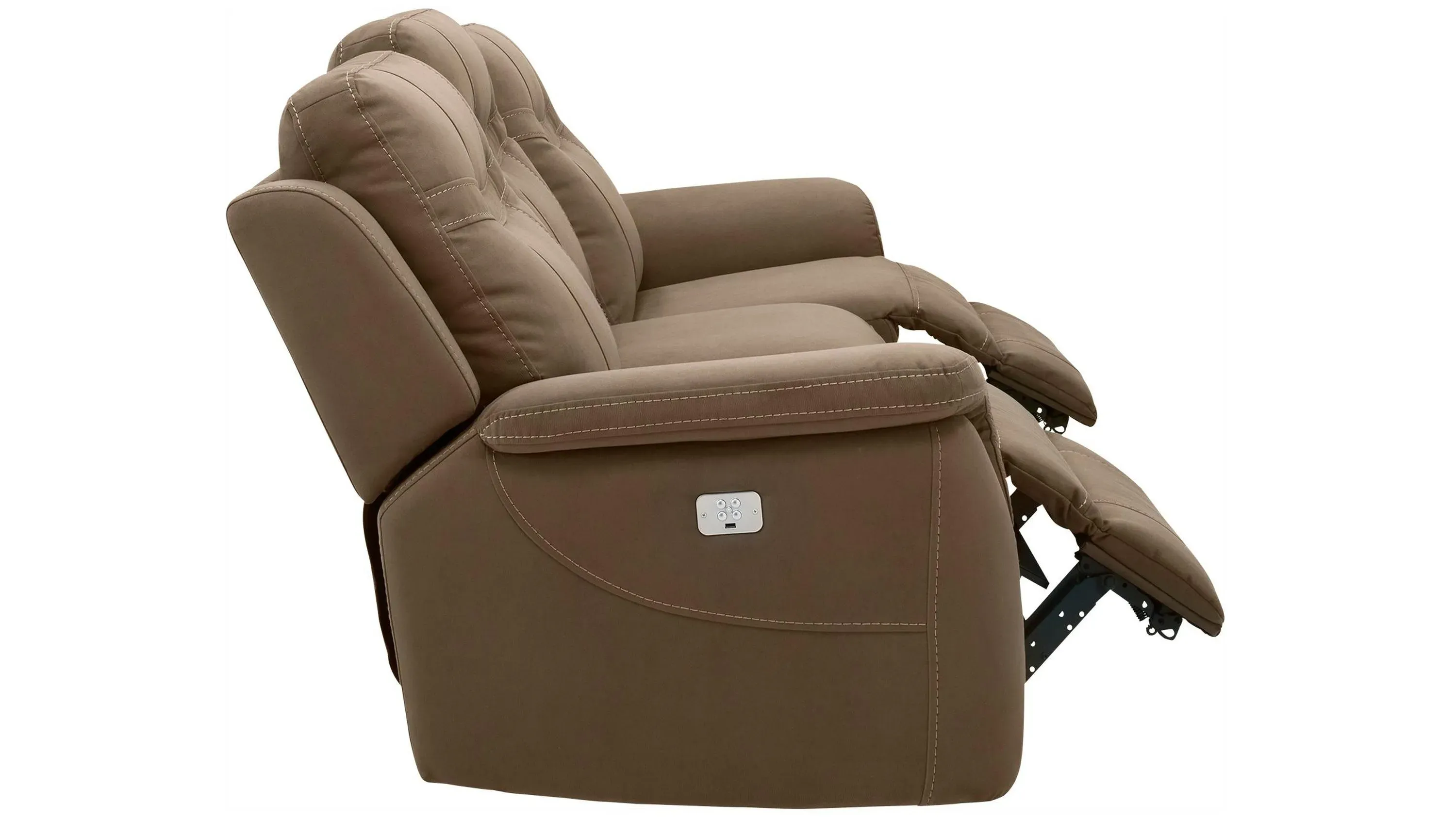 Stanfield Microfiber Power-Reclining Sofa w/ Power Headrest