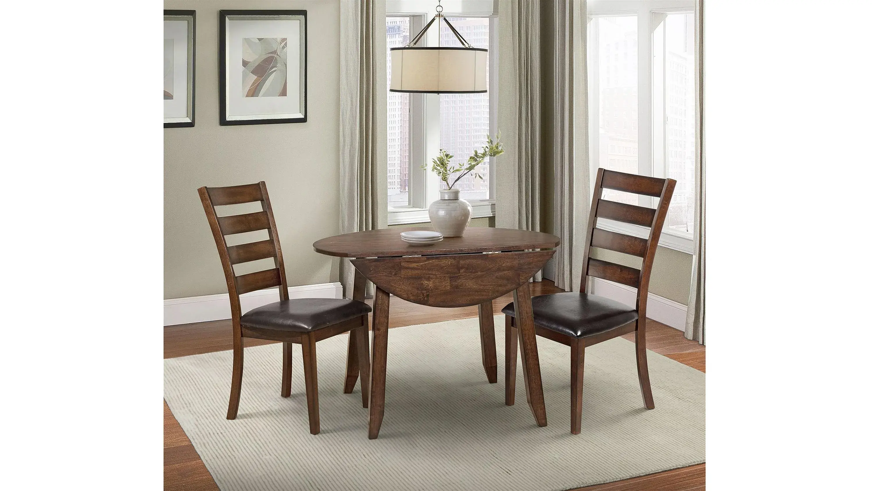 Kona Round Drop Leaf Dining Table - Thumbnail 3