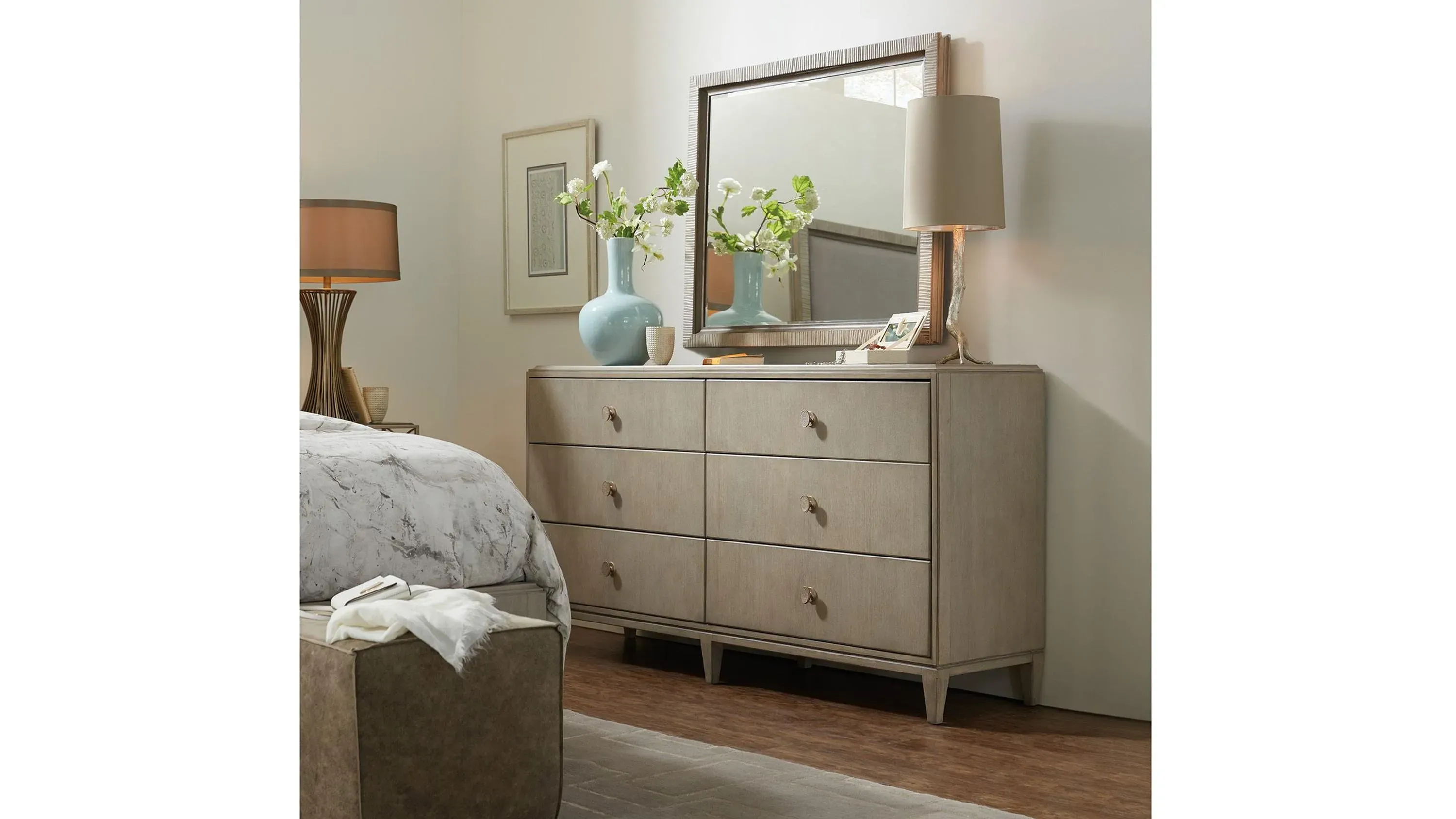 chinese dress ladies Modus Furniture Furano Six Drawer Ash Wood Dresser in Ginger main image 1