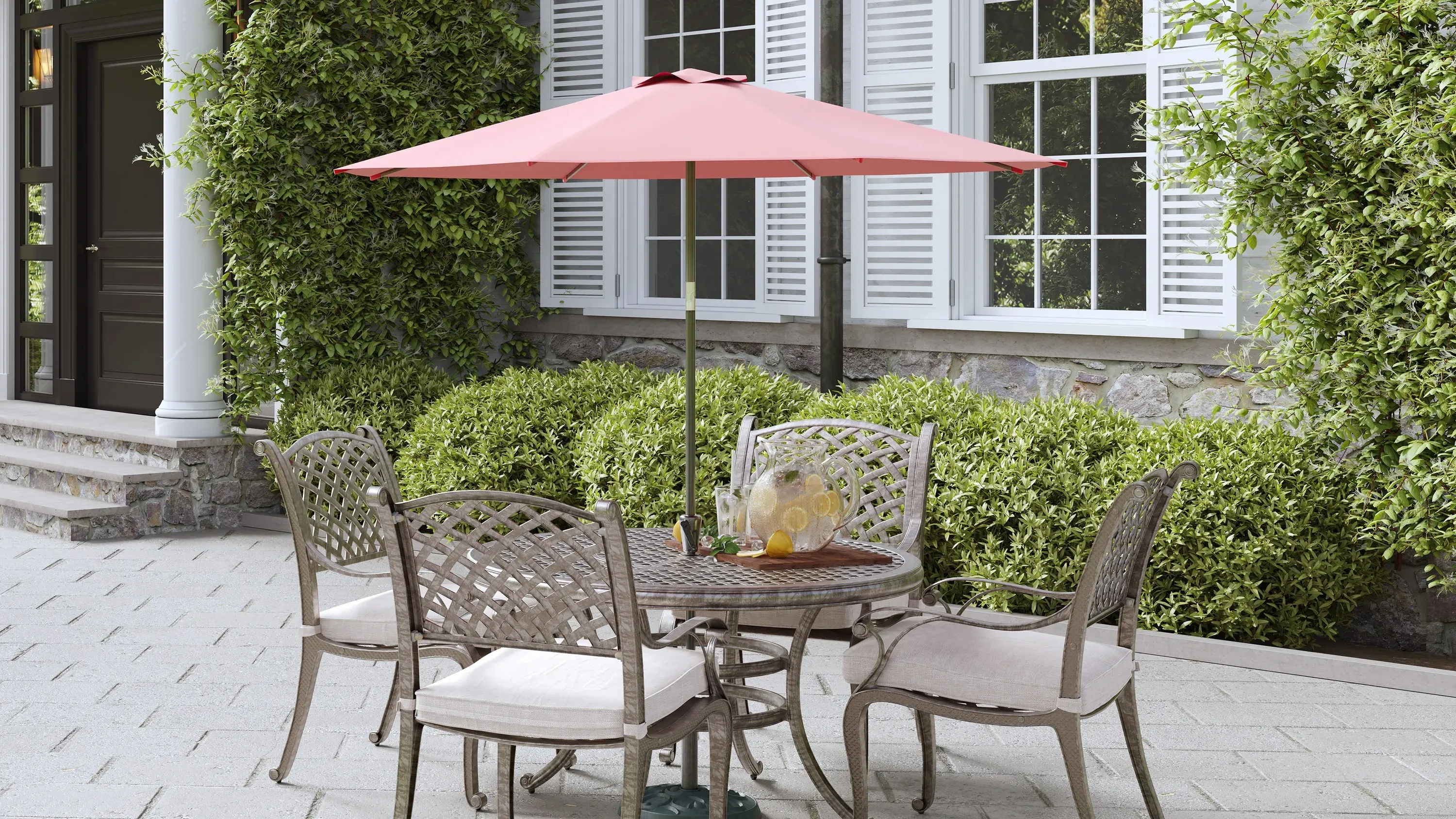 at home patio umbrella base Zone Living KBS0039U 40lb Round Fillable Stand, 18in Lockable wheels offer easy transportation and secure positioning on patios or poolside areas Christopher Knight Home - Odelia