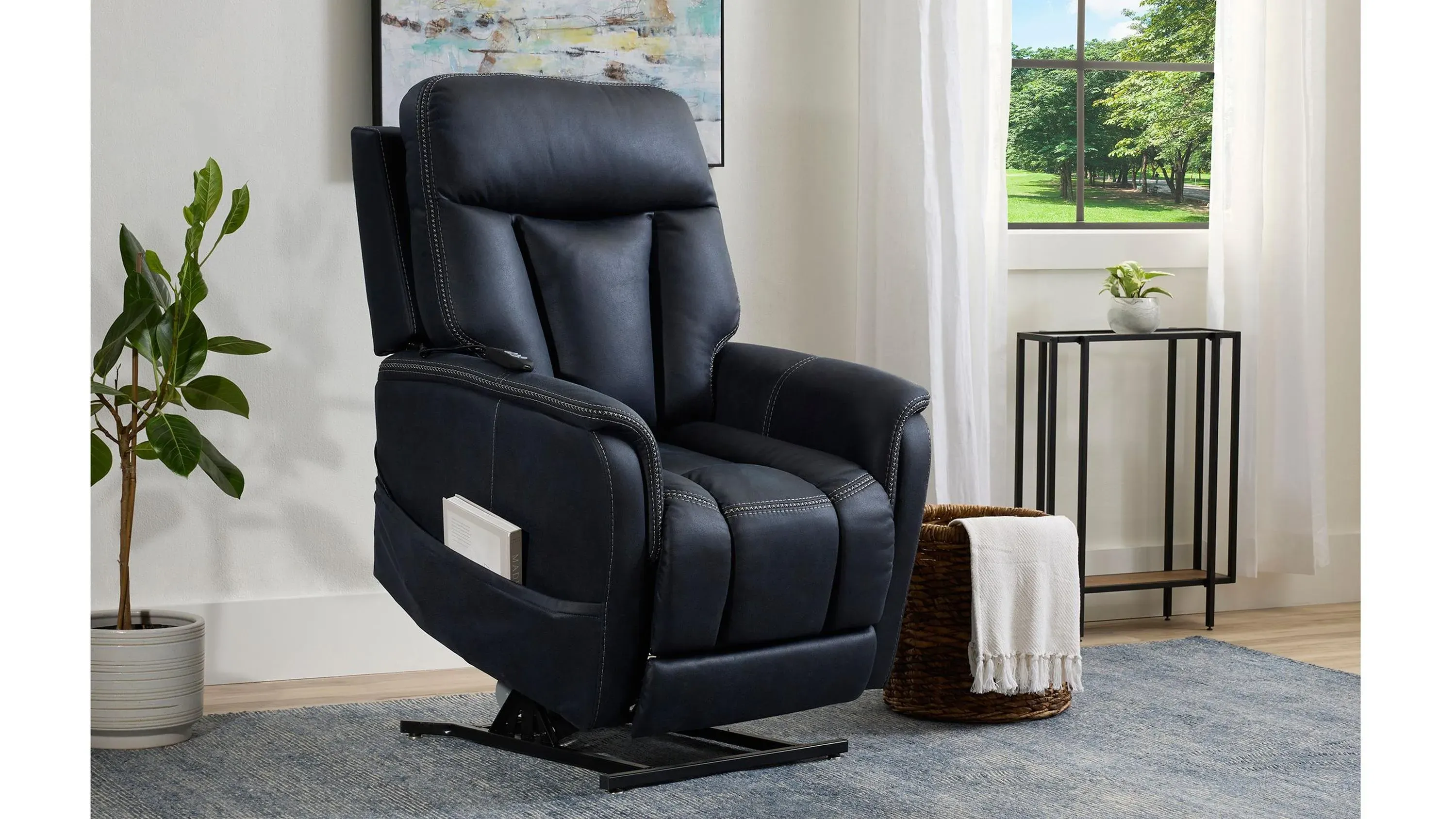 Garron Power Lift Recliner with Power Headrest and Heat | Raymour