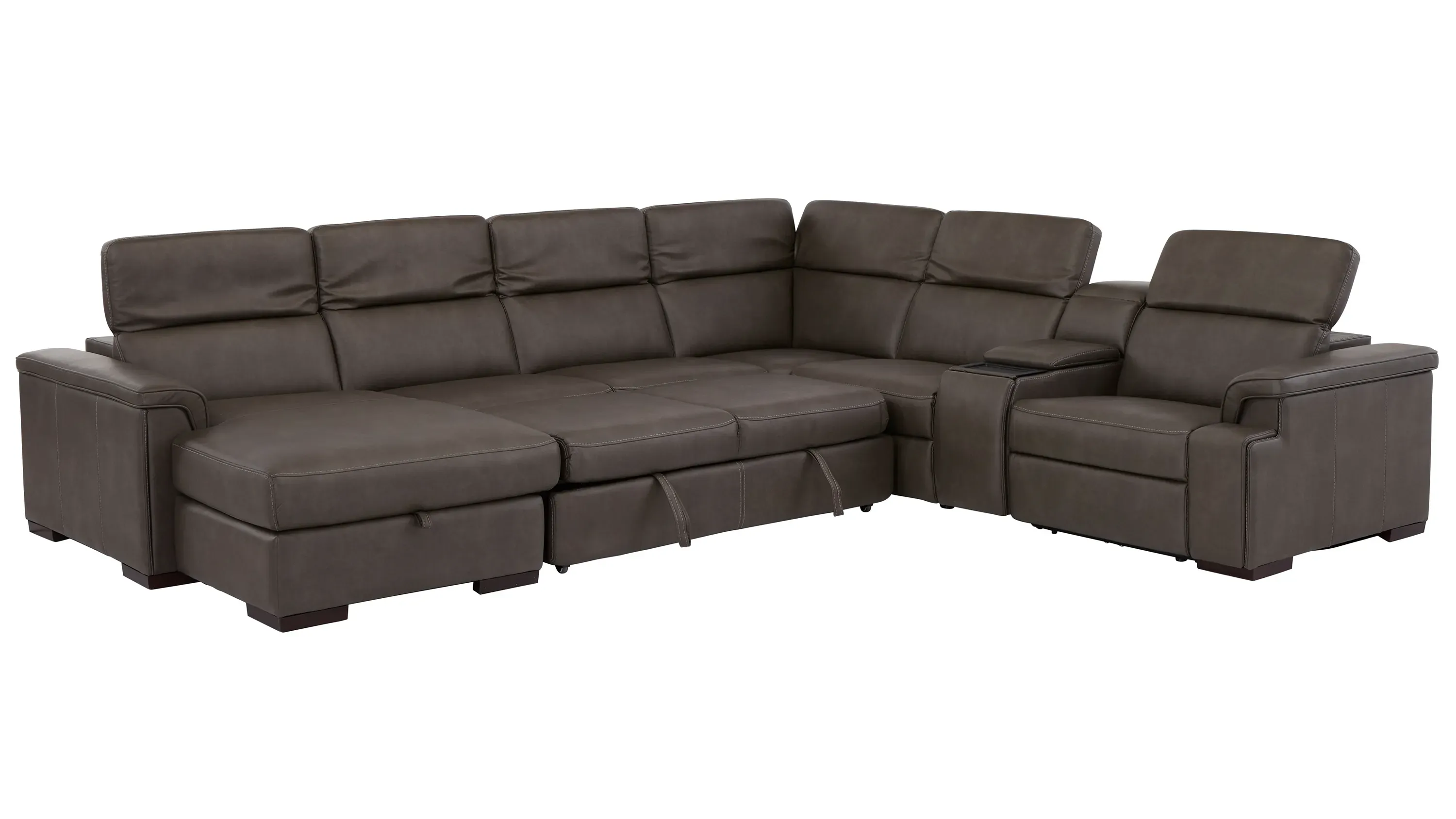 Orion 6-pc. Dual Power Media Sectional w/ Speaker Headrest