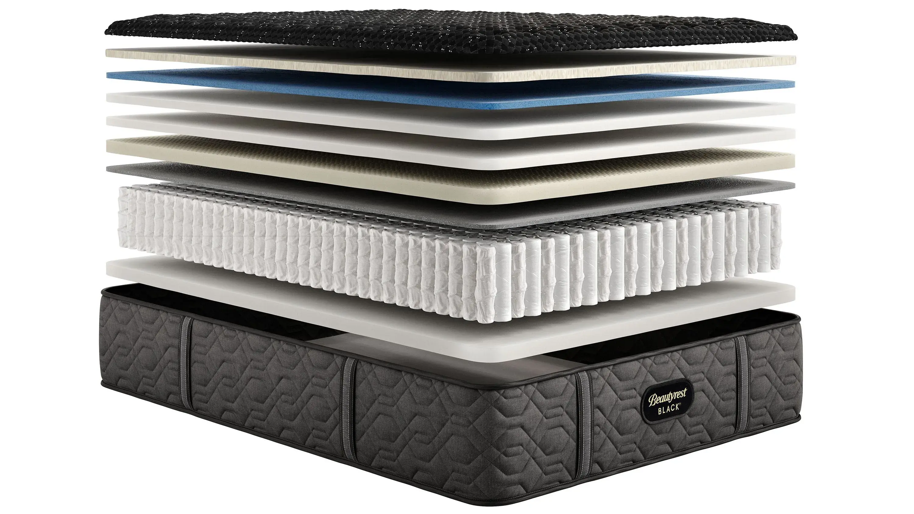 Beautyrest Black Series Three Extra Firm Queen Mattress Set, Low Profile - Thumbnail 2