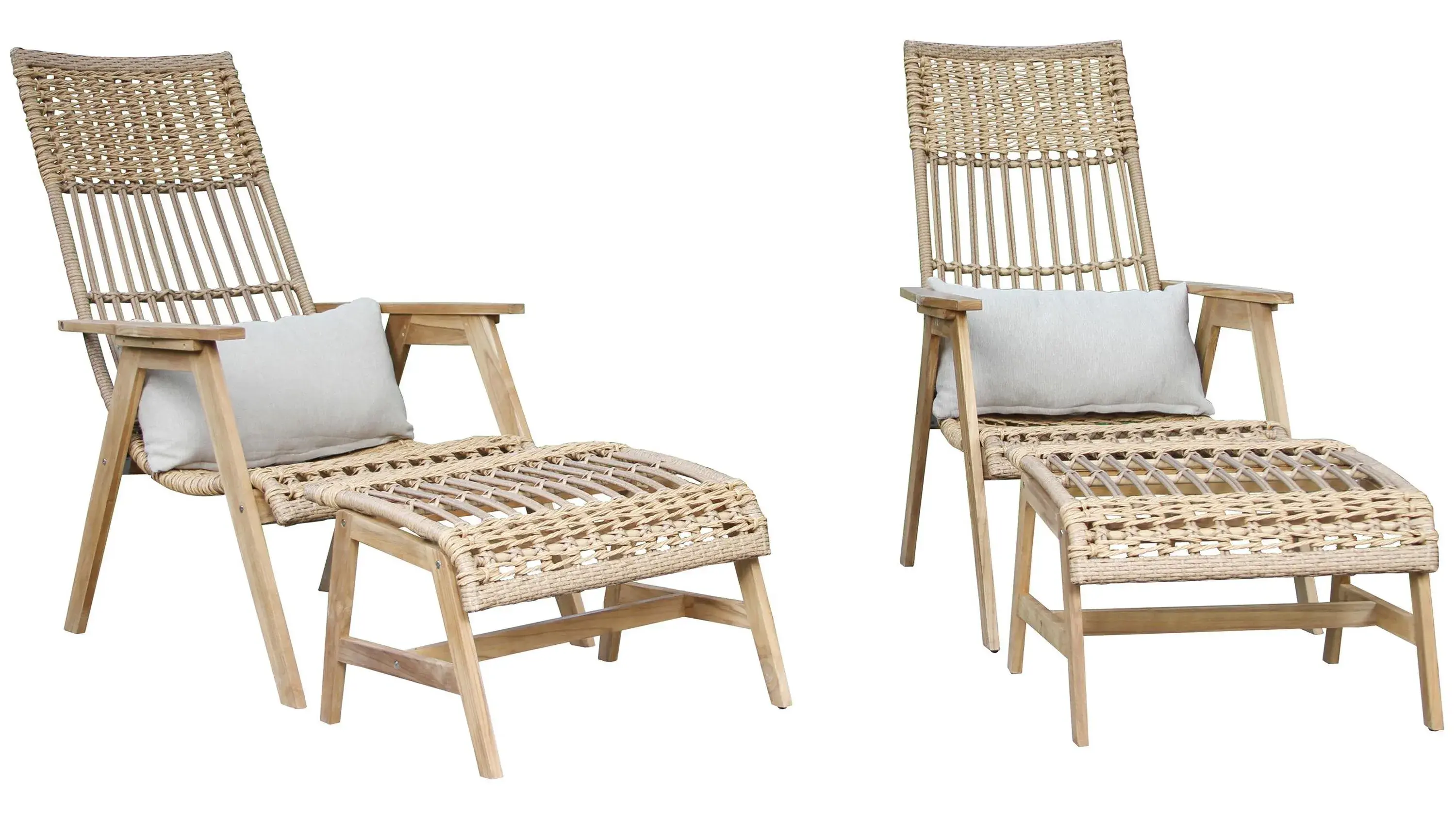 Bohemian 4-pc. Teak Outdoor Lounge Set w/ Ottomans