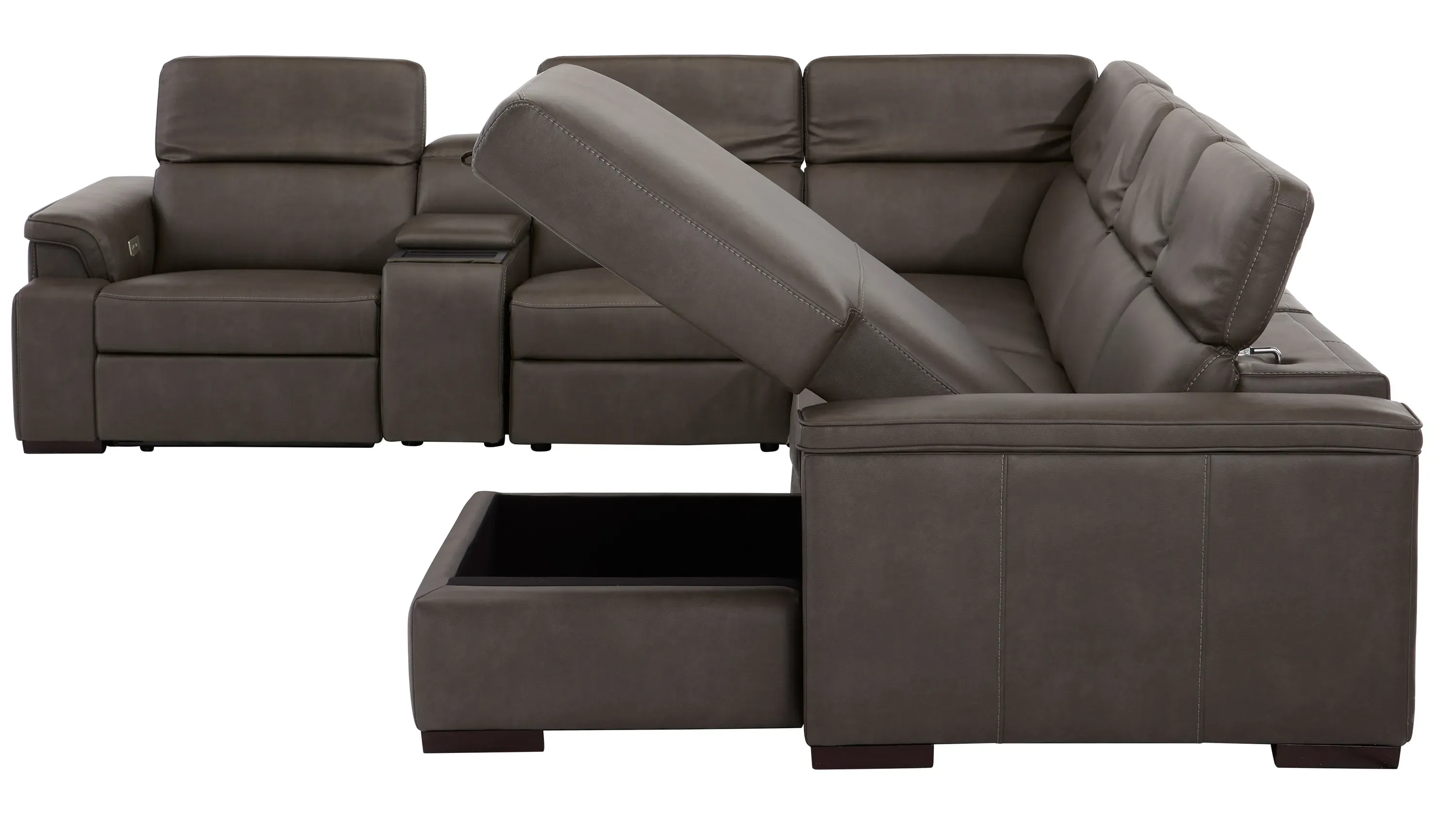Orion 6-pc. Dual Power Media Sectional w/ Speaker Headrest