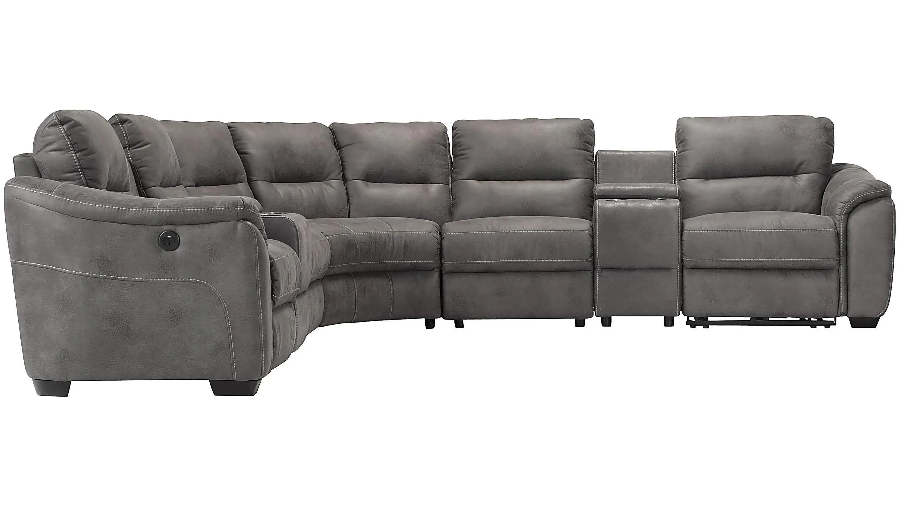 Rockland Microfiber 7-pc. Power Sectional