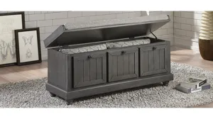 Hakea Upholstered Storage Bench Distressed Dark Gray Product_Image_Carousel
