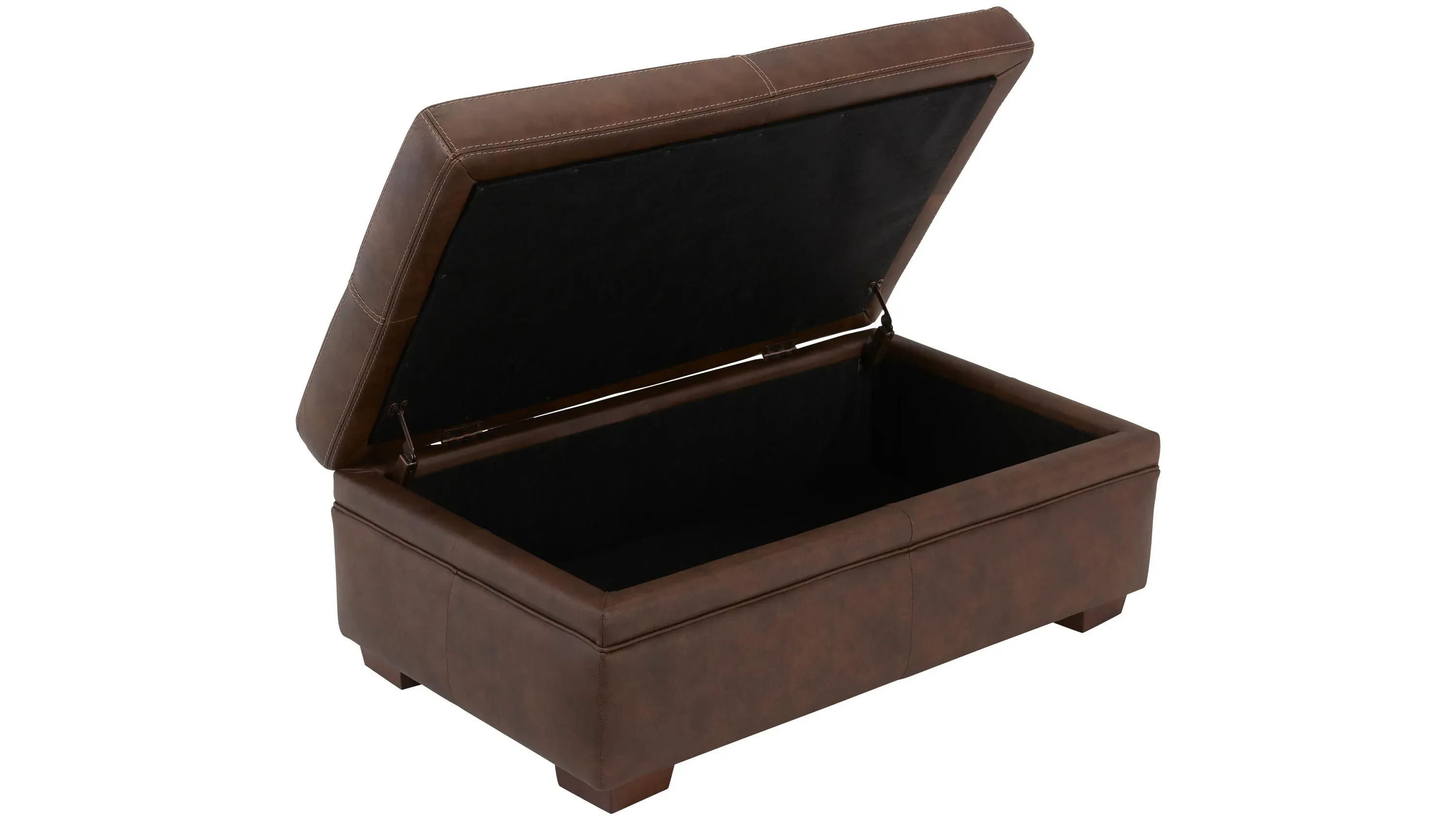 Quinton Leather Storage Ottoman | Raymour & Flanigan