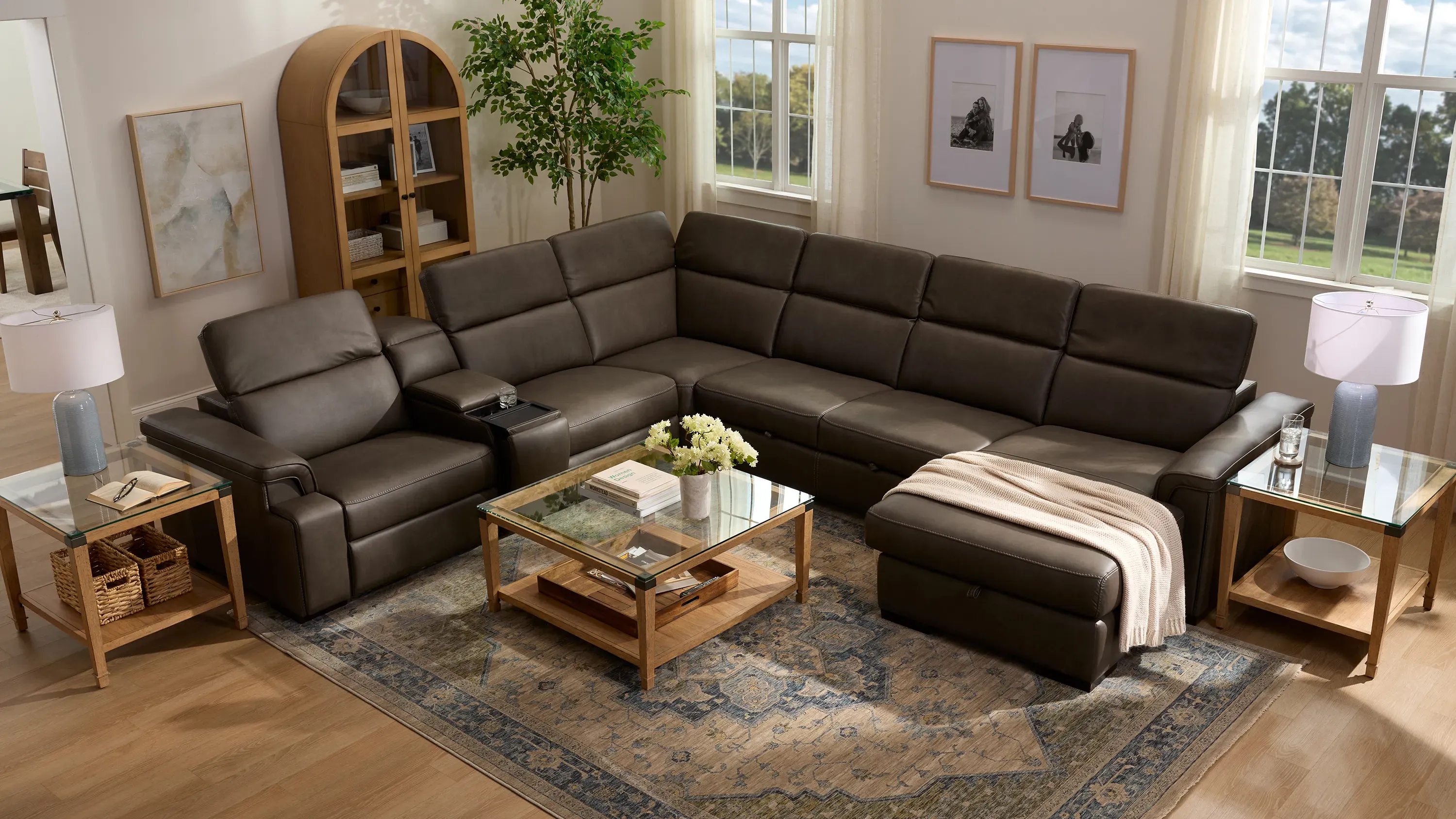 Orion 6-pc. Dual Power Media Sectional | Raymour & Flanigan