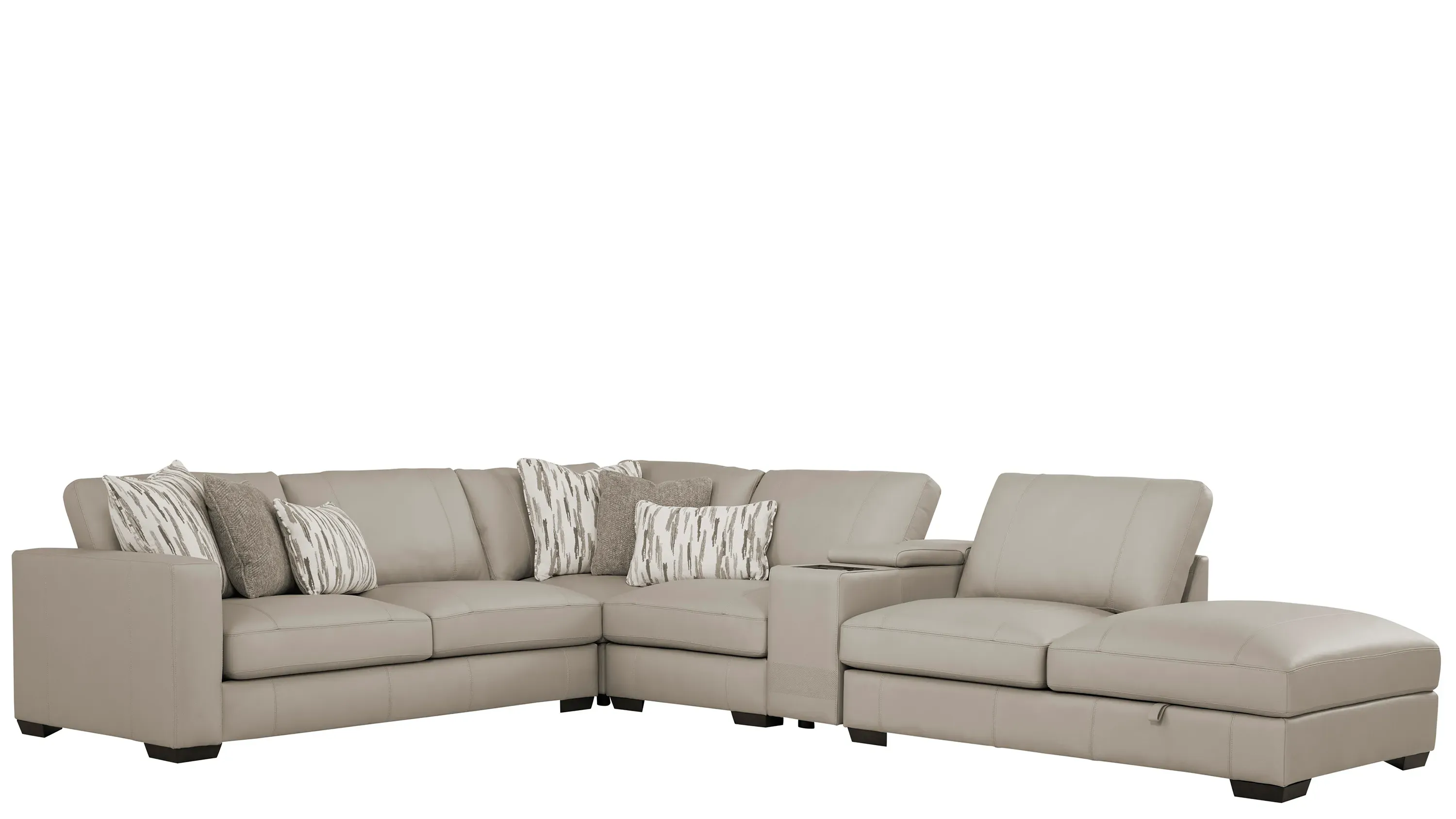 Oaklynn Leather 5-pc. Sectional | Raymour & Flanigan