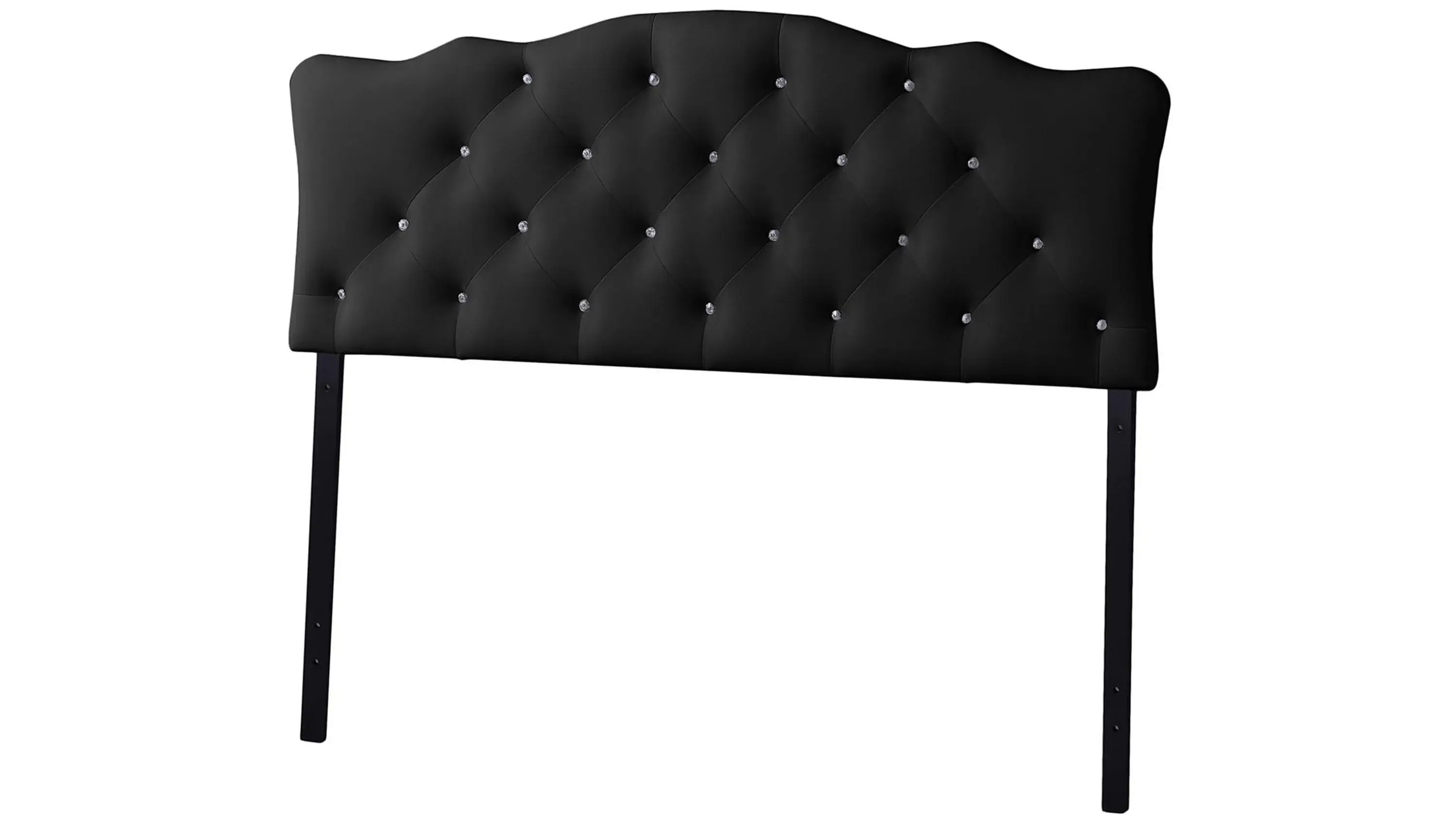 Rita Faux Leather Upholstered Button-tufted Scalloped Headboard - Thumbnail 4