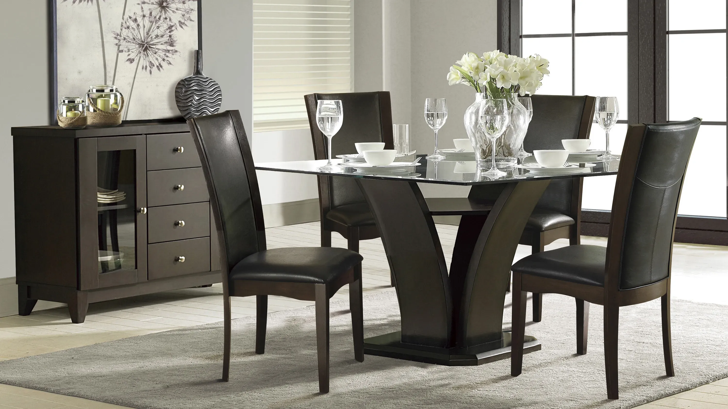 Venice 54" Glass Dining Table