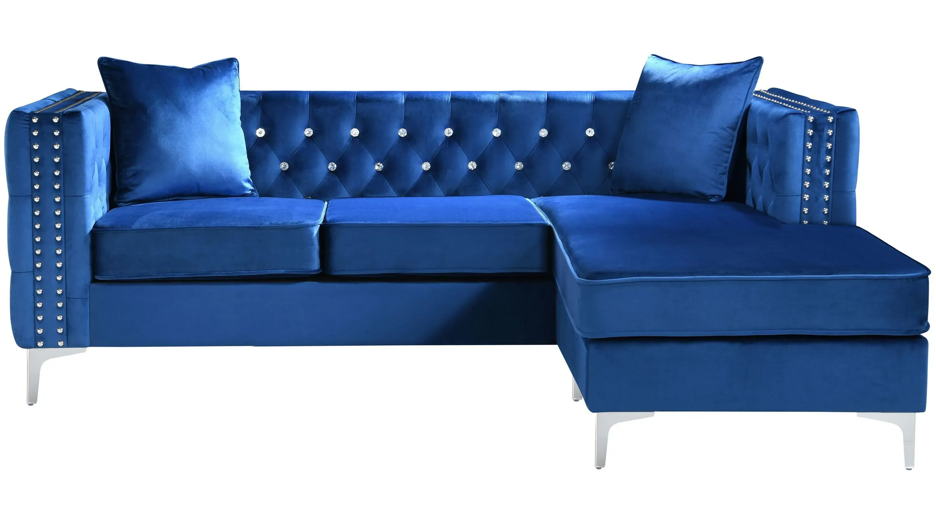 リファリュクス　ロイヤルブルー Paige Reversible Sofa Chaise | Raymour & Flanigan