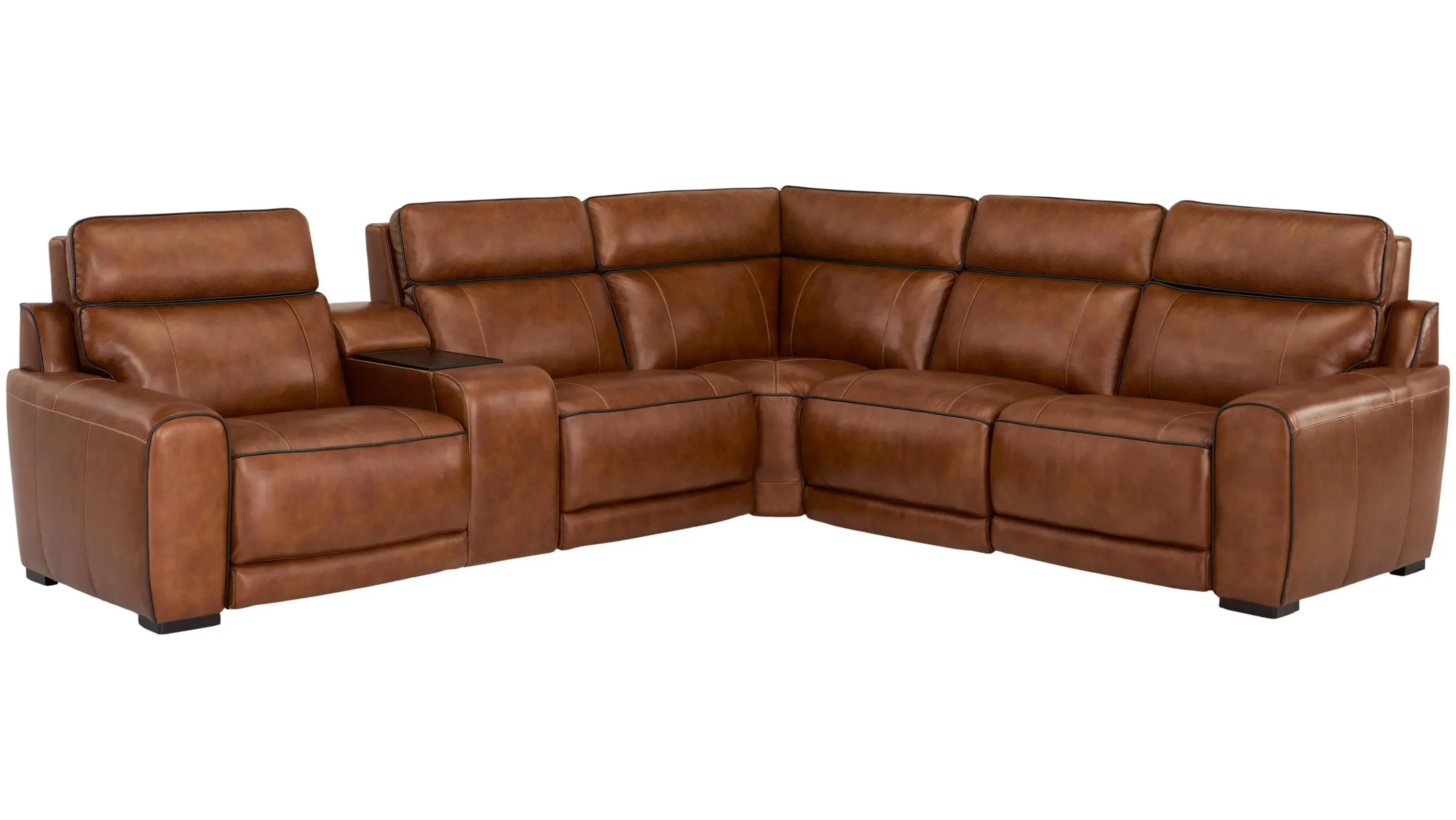 Titan 6-pc. Triple Power Leather Sectional w/ Immersive