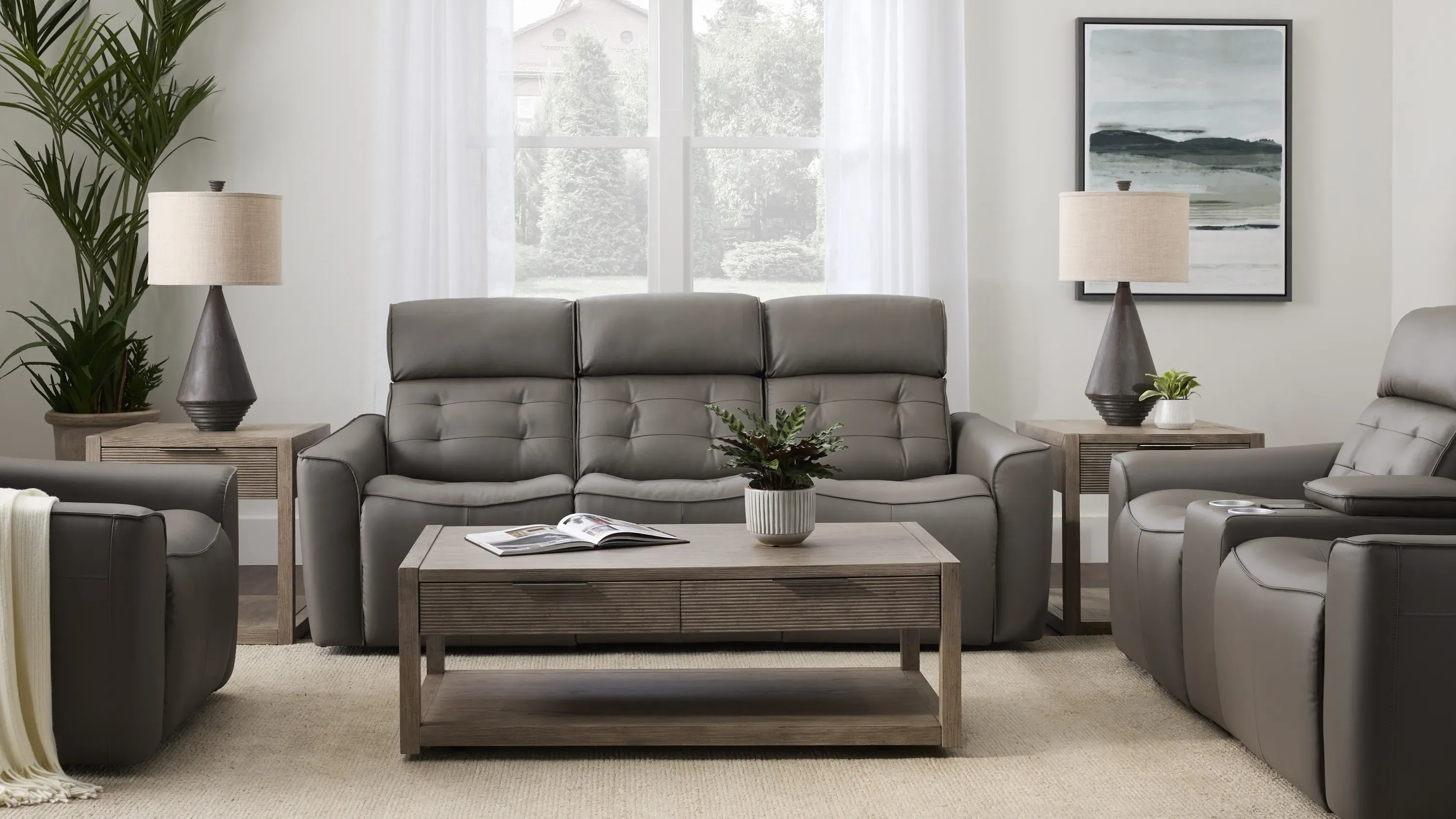 Hanlin Power Recliner w/ Power Headrest and Lumbar | Raymour