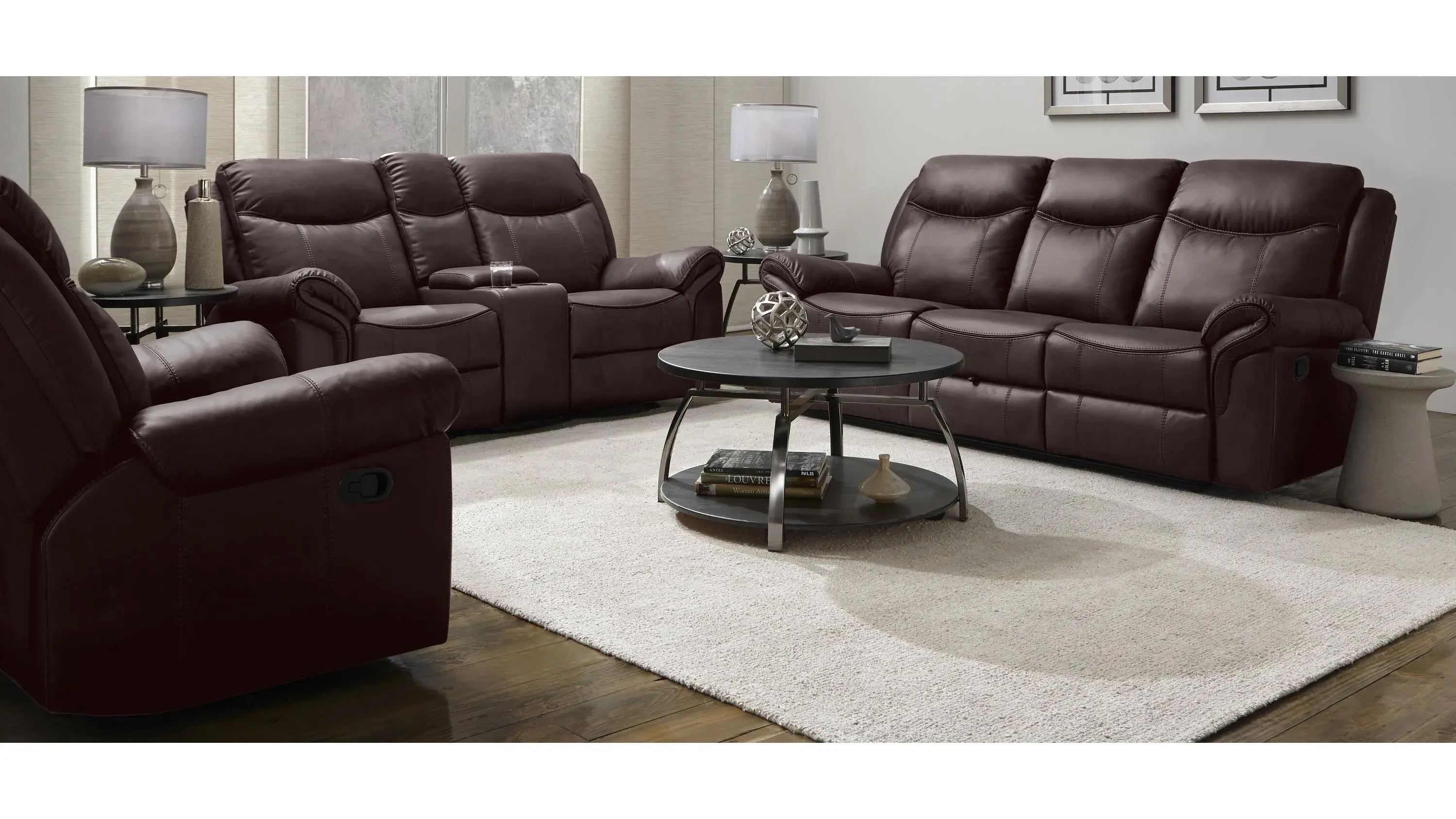 Bellanest Ross Gliding Reclining Console Loveseat - Thumbnail 4