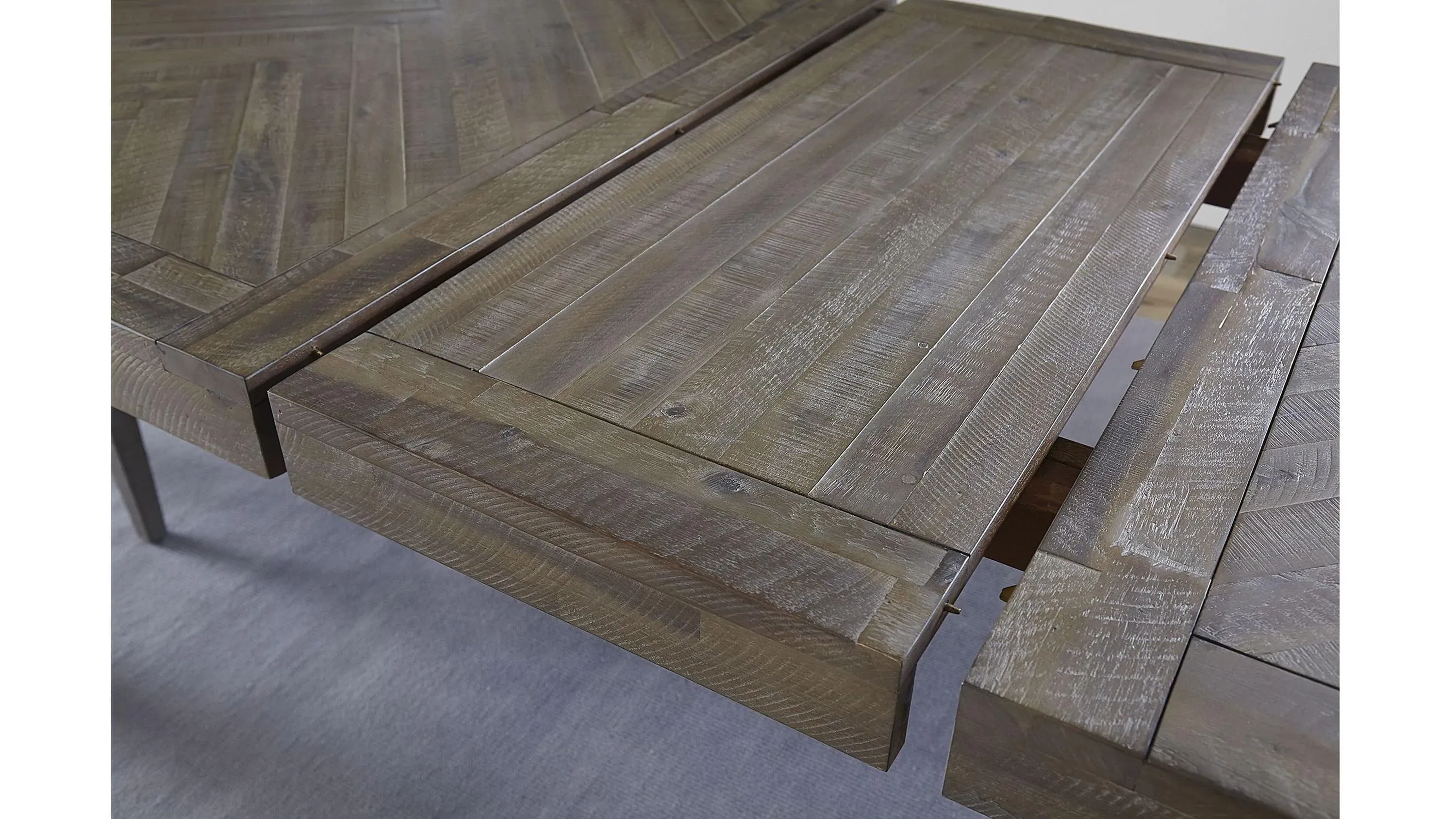 【LIFE FURNITURE 】HERRINGBONE TABLE Wood Herringbone Desk in an L Shape | Dusty Dude Woodworks