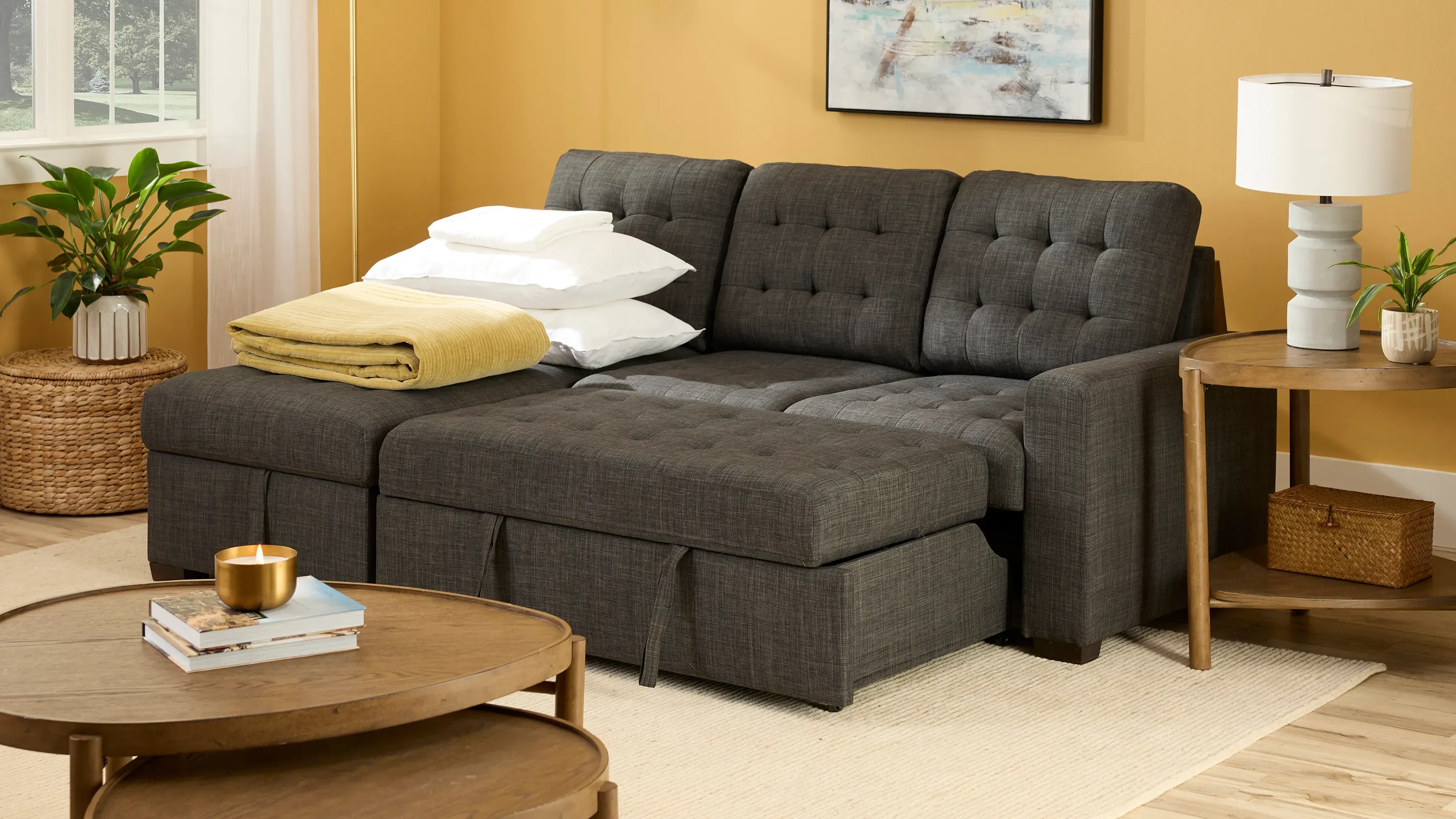 Brynn 2-pc. Sofa Chaise W/ Pop Up Sleeper And Storage