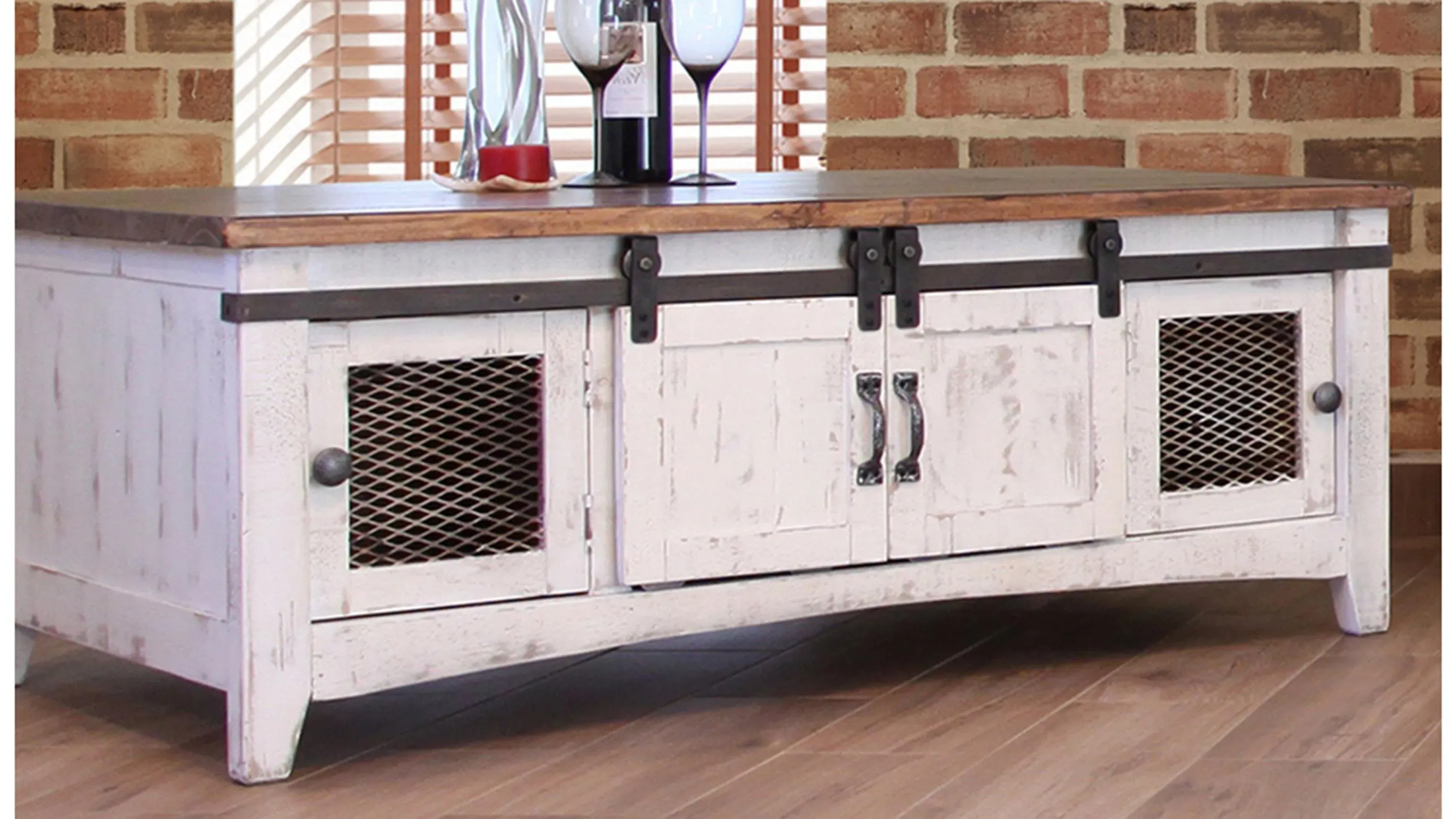 Pueblo Rectangular White Coffee Table | Raymour & Flanigan
