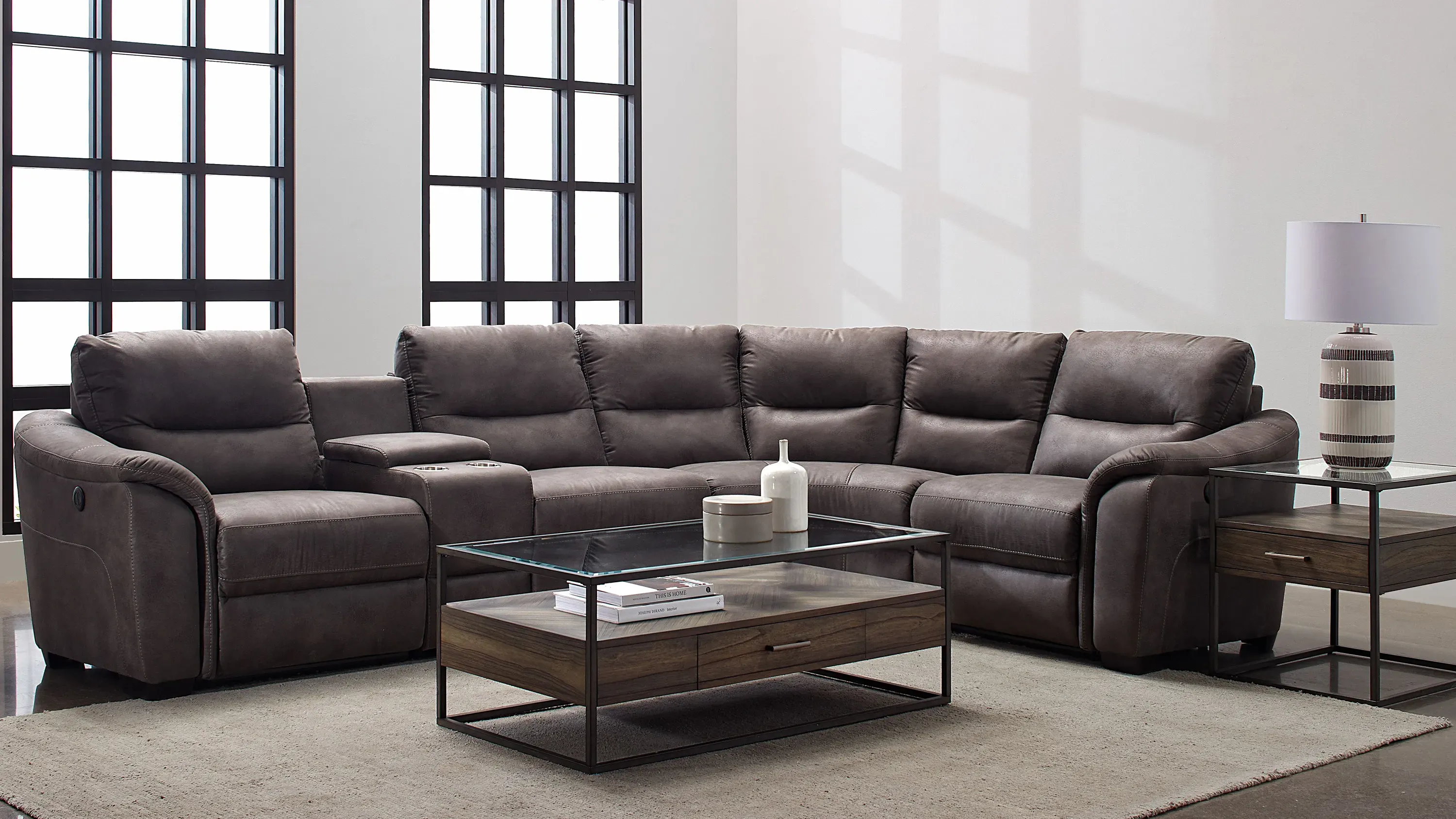 クレア Rockland Microfiber Left Arm Facing Power Recliner | Raymour