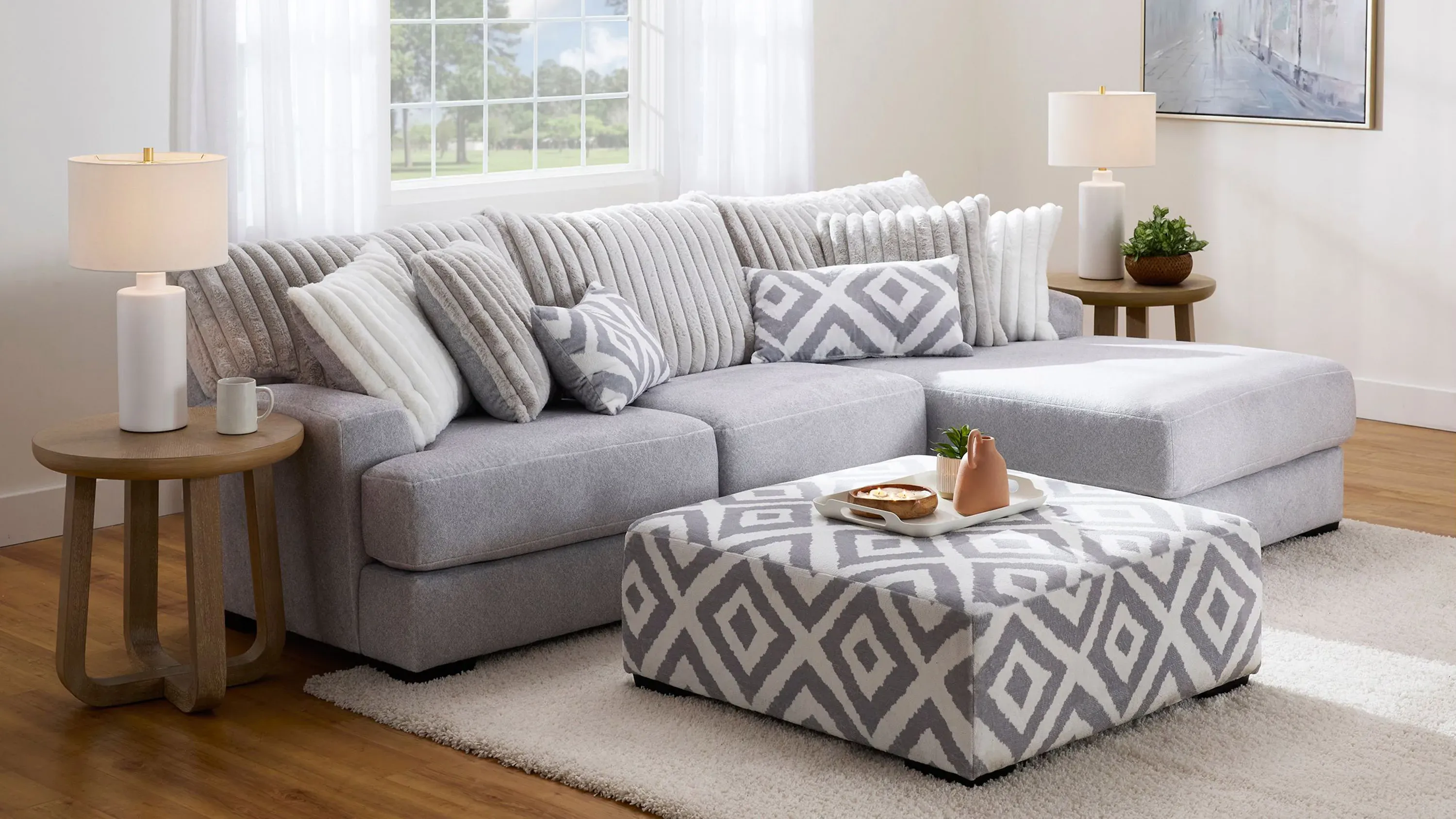 AMERICAN RAG CIEハートモカ Mondo Left Arm Facing Loveseat | Raymour & Flanigan