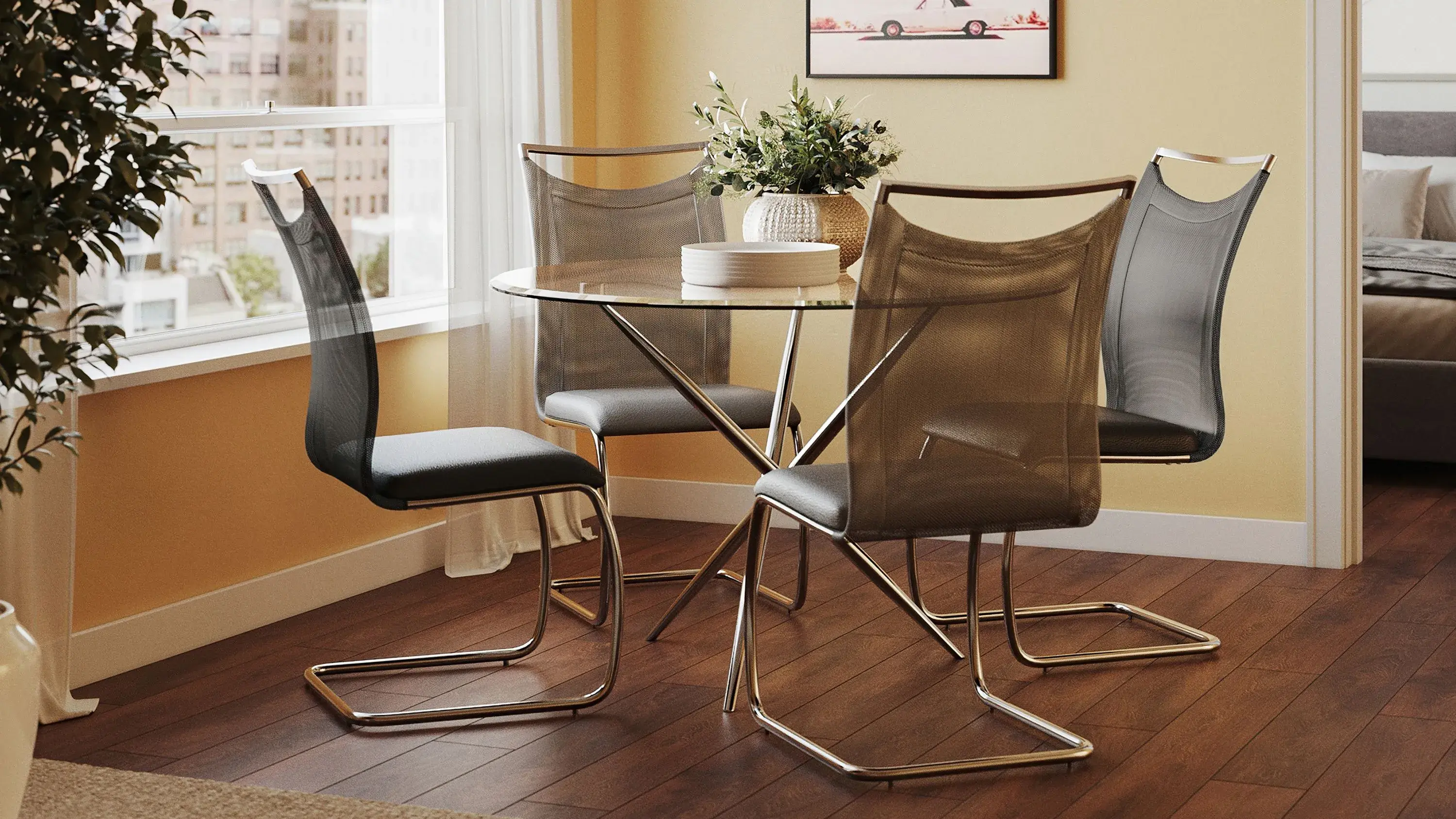 Nico Glass Dining Table - Thumbnail 2