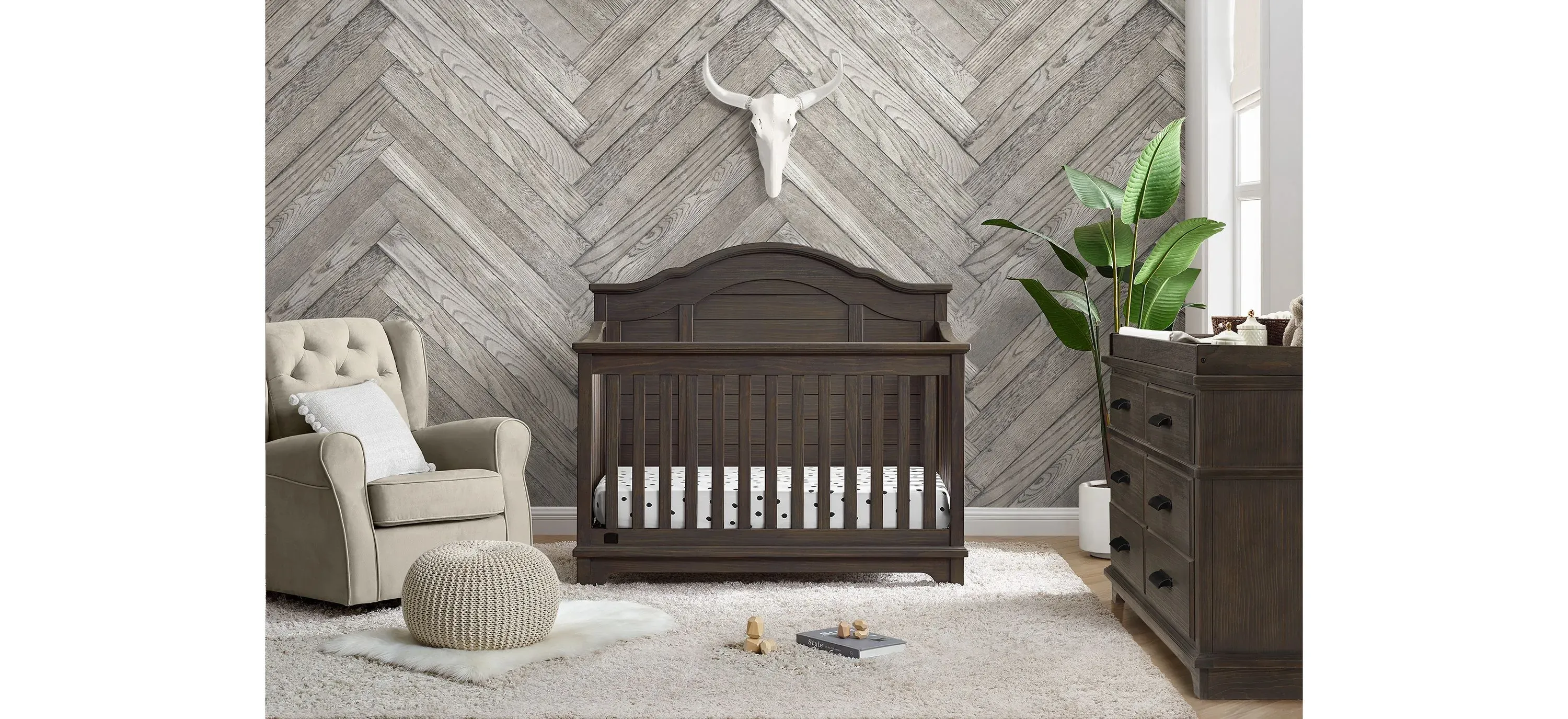 Simmons rustic grey crib on sale