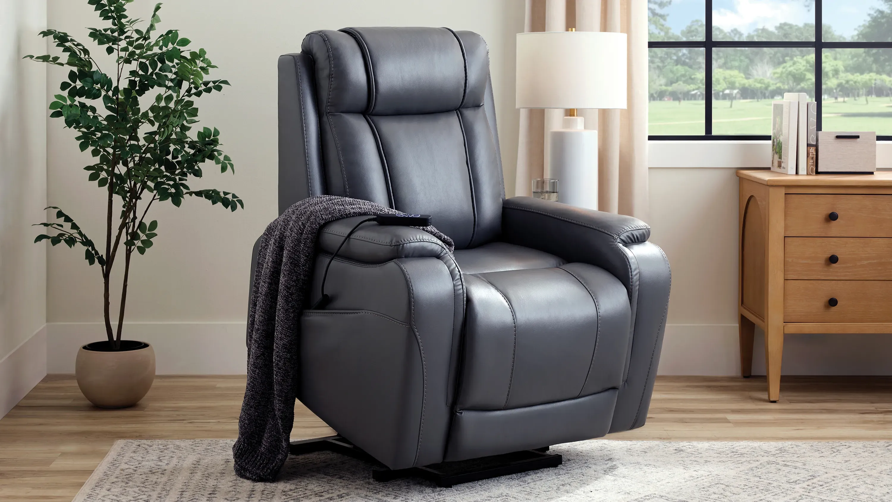 Leland Power Lift Recliner | Raymour & Flanigan