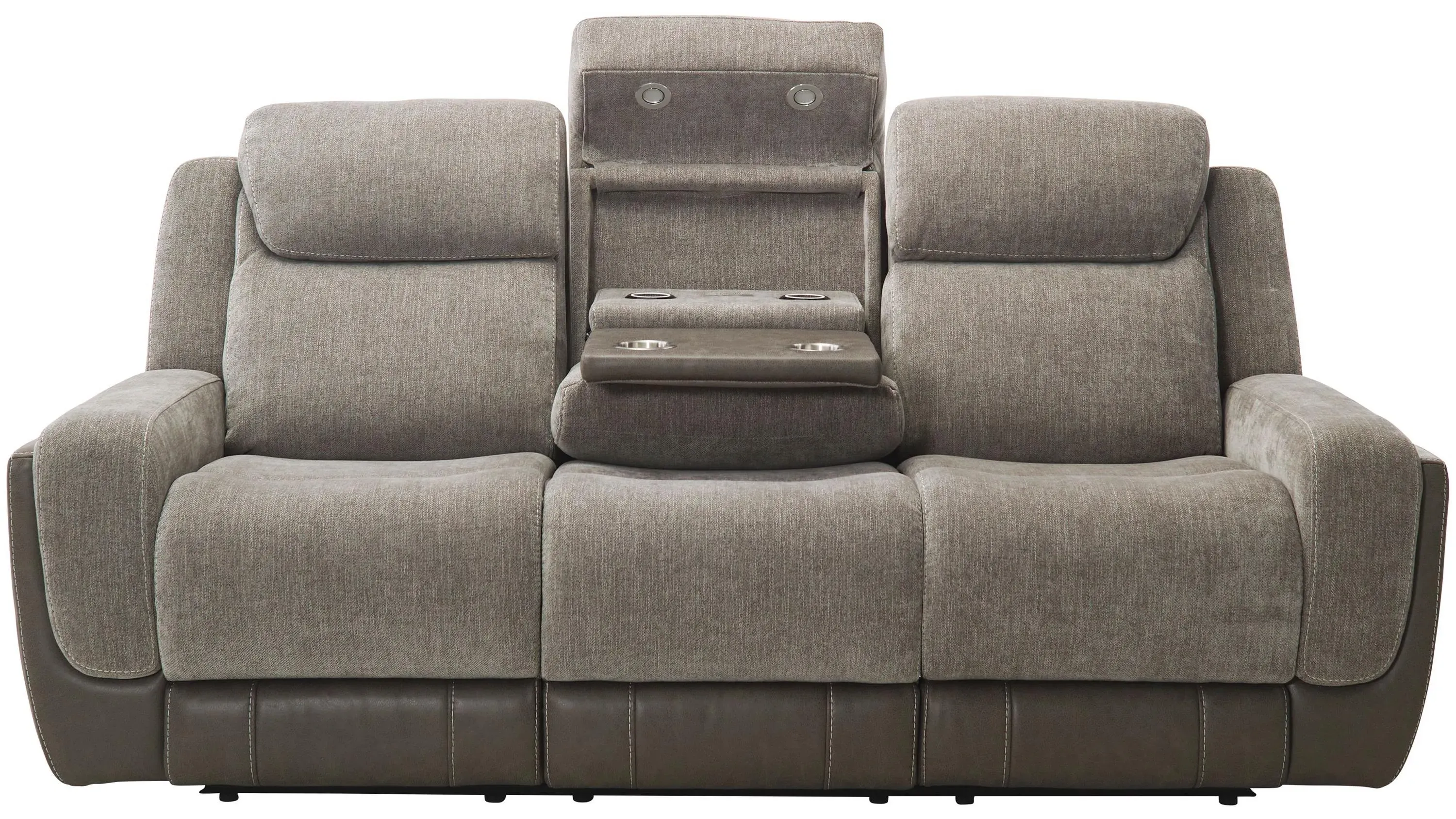 Novah Zero Gravity Power Sofa w/ Power Headrest and Drop Down Table
