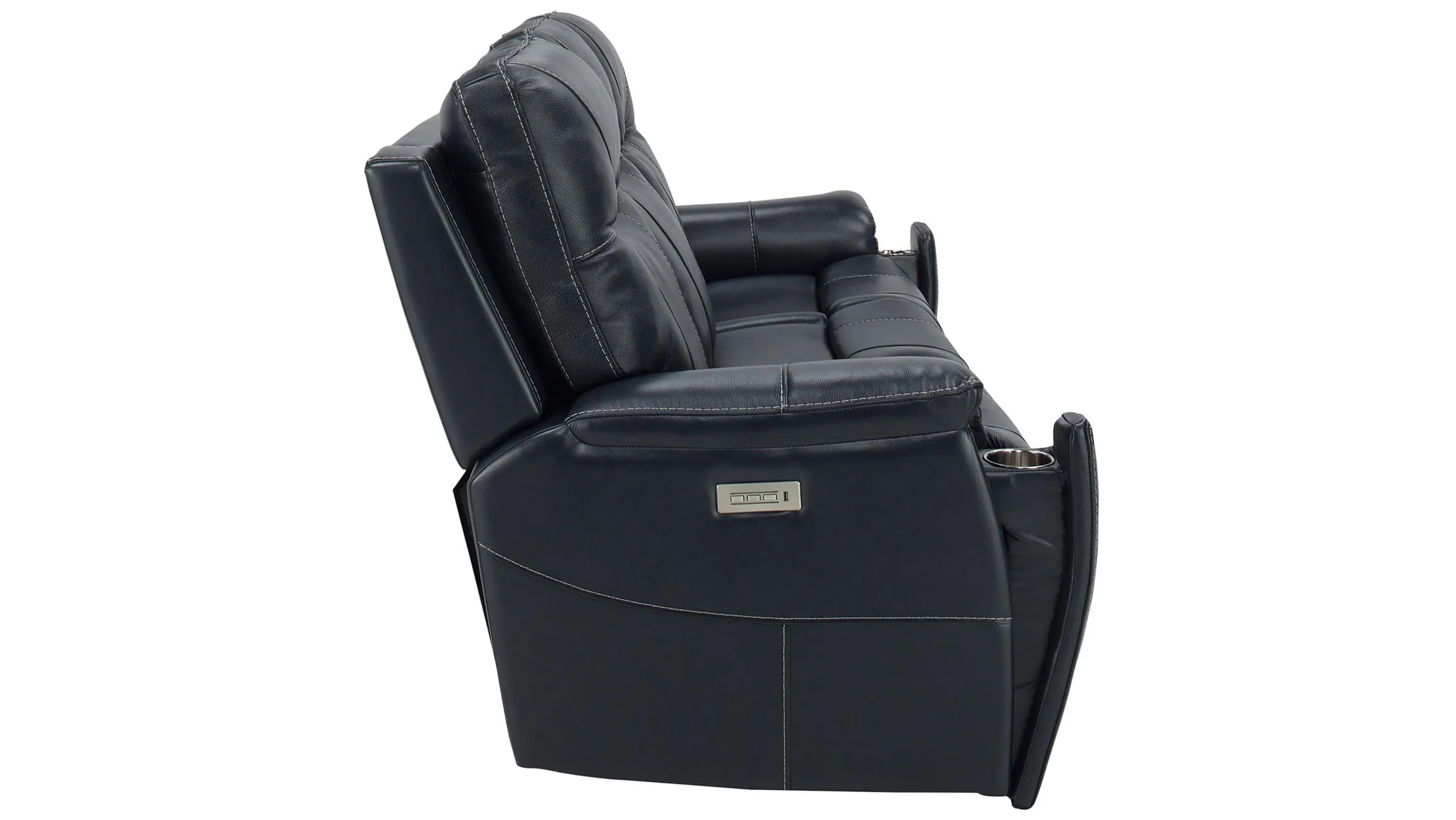 Barnett Leather Layflat Power Sofa w/ Power Headrest and Lumbar