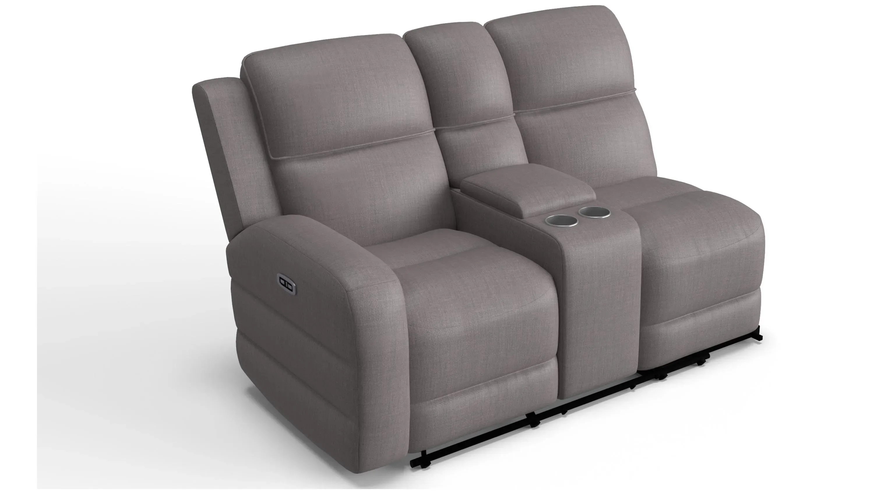 Everitt Chenille Left Arm Facing Power Console Loveseat | Raymour