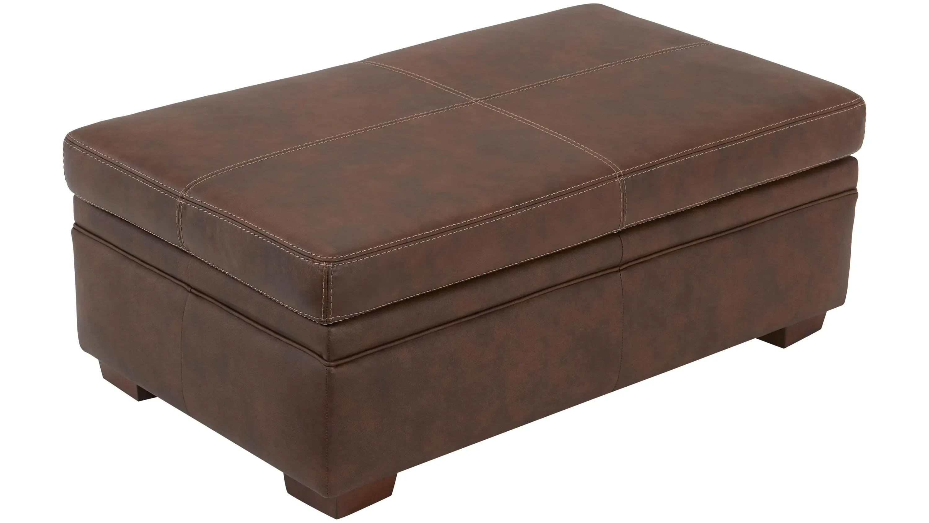 Quinton Leather Storage Ottoman | Raymour & Flanigan