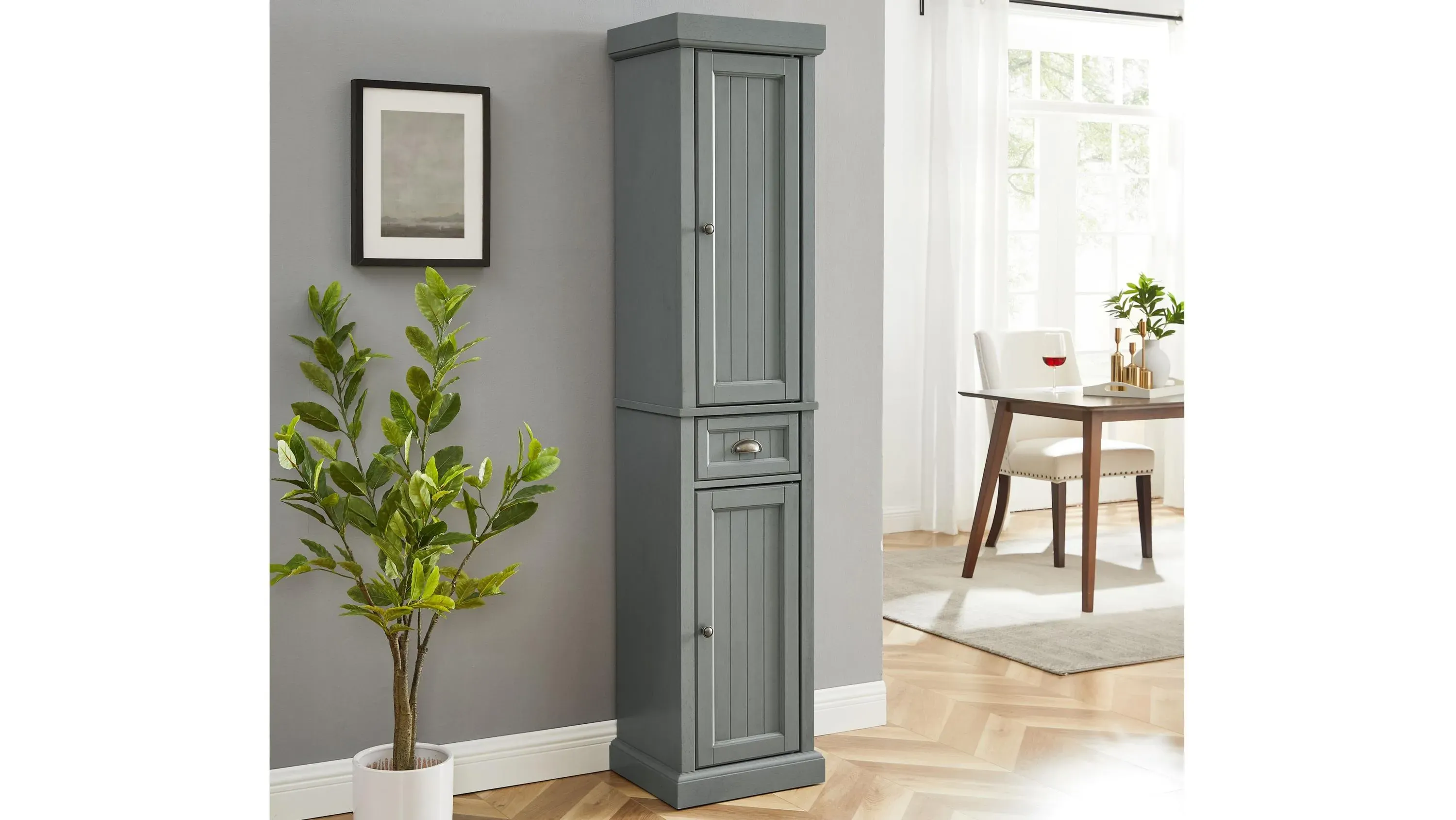 Seaside Tall Linen Cabinet | Raymour & Flanigan