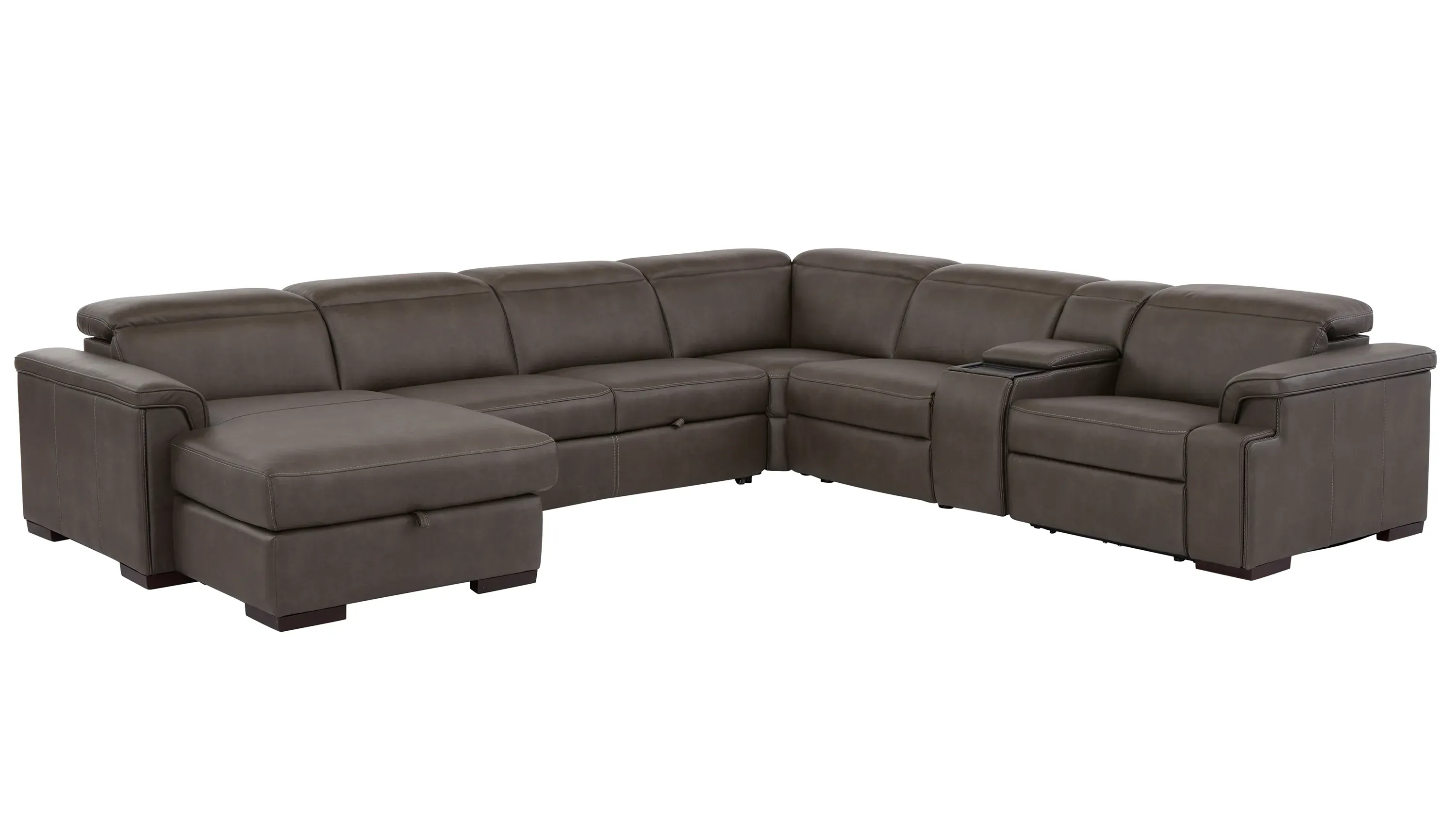 Orion 6-pc. Dual Power Media Sectional w/ Speaker Headrest