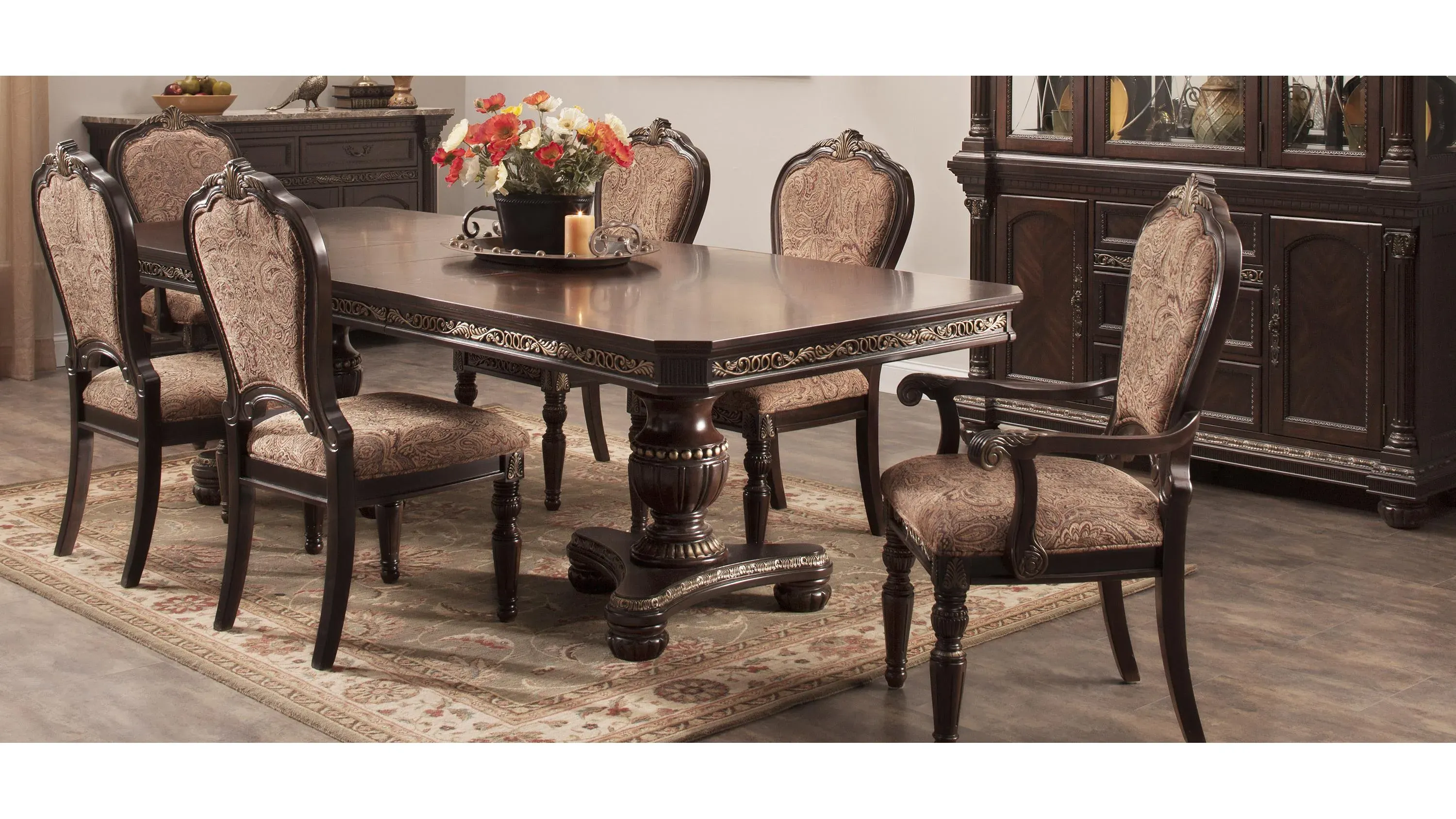 Homelegance Russian Hill Warm Cherry Arm Chair Set of 2