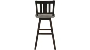 Trouvaille Bar Height Swivel Chair With Slat Back - Set of 2 Distressed Gray and Black Product_Image_Carousel