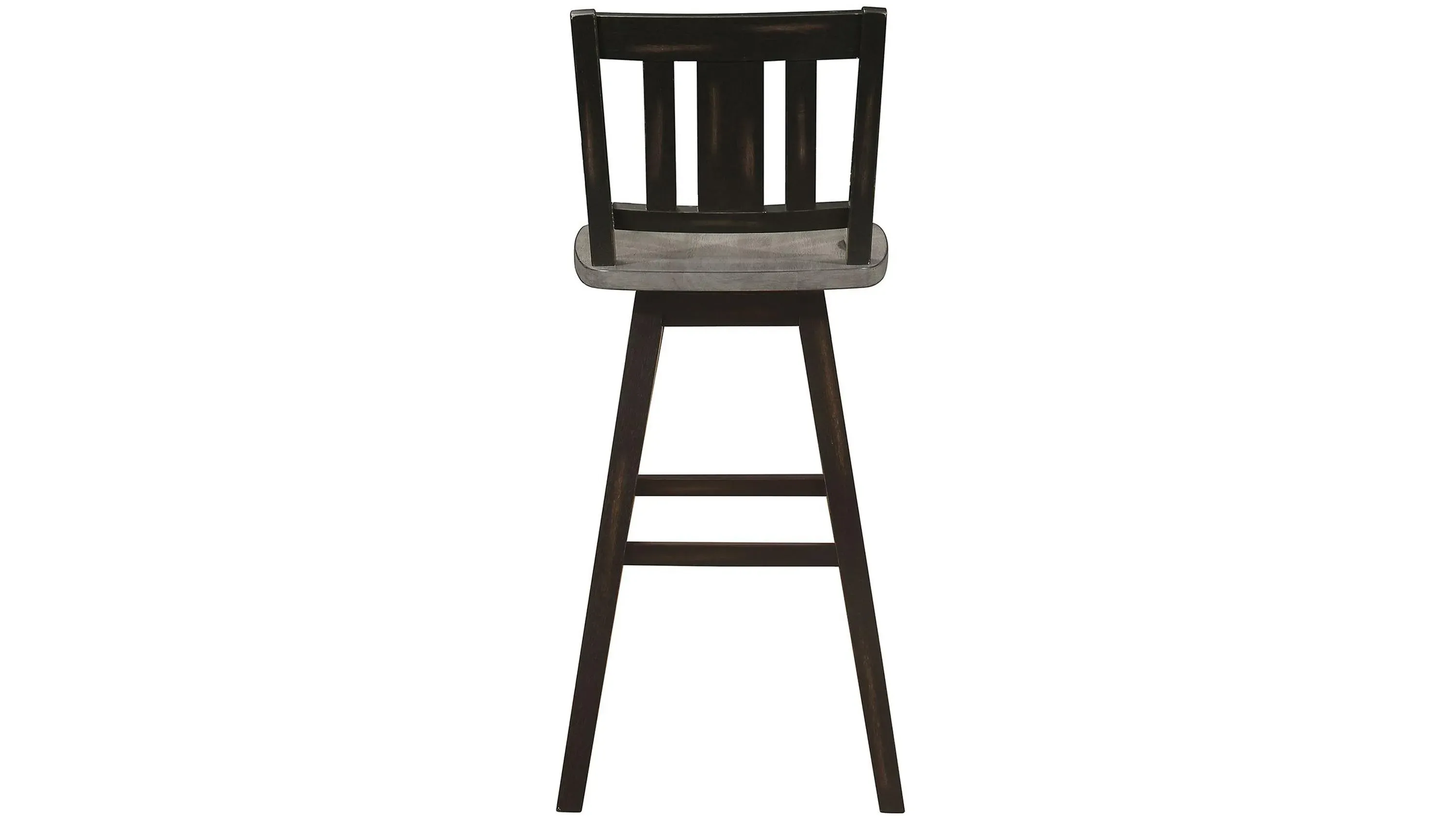 Trouvaille Bar Height Swivel Chair With Slat Back - Set of 2 Distressed Gray and Black Product_Image_Carousel