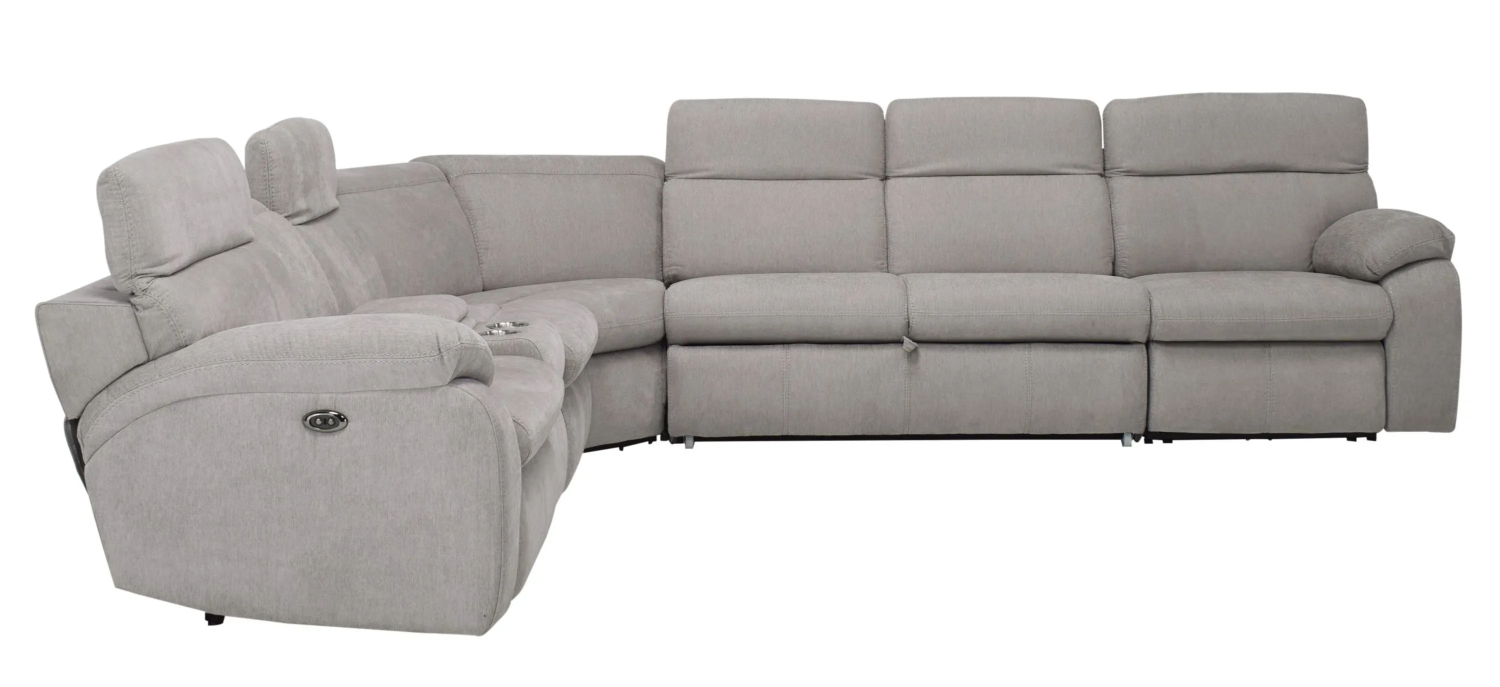 Enbright Microfiber 6-pc. Power-Reclining Sectional w/ Pop