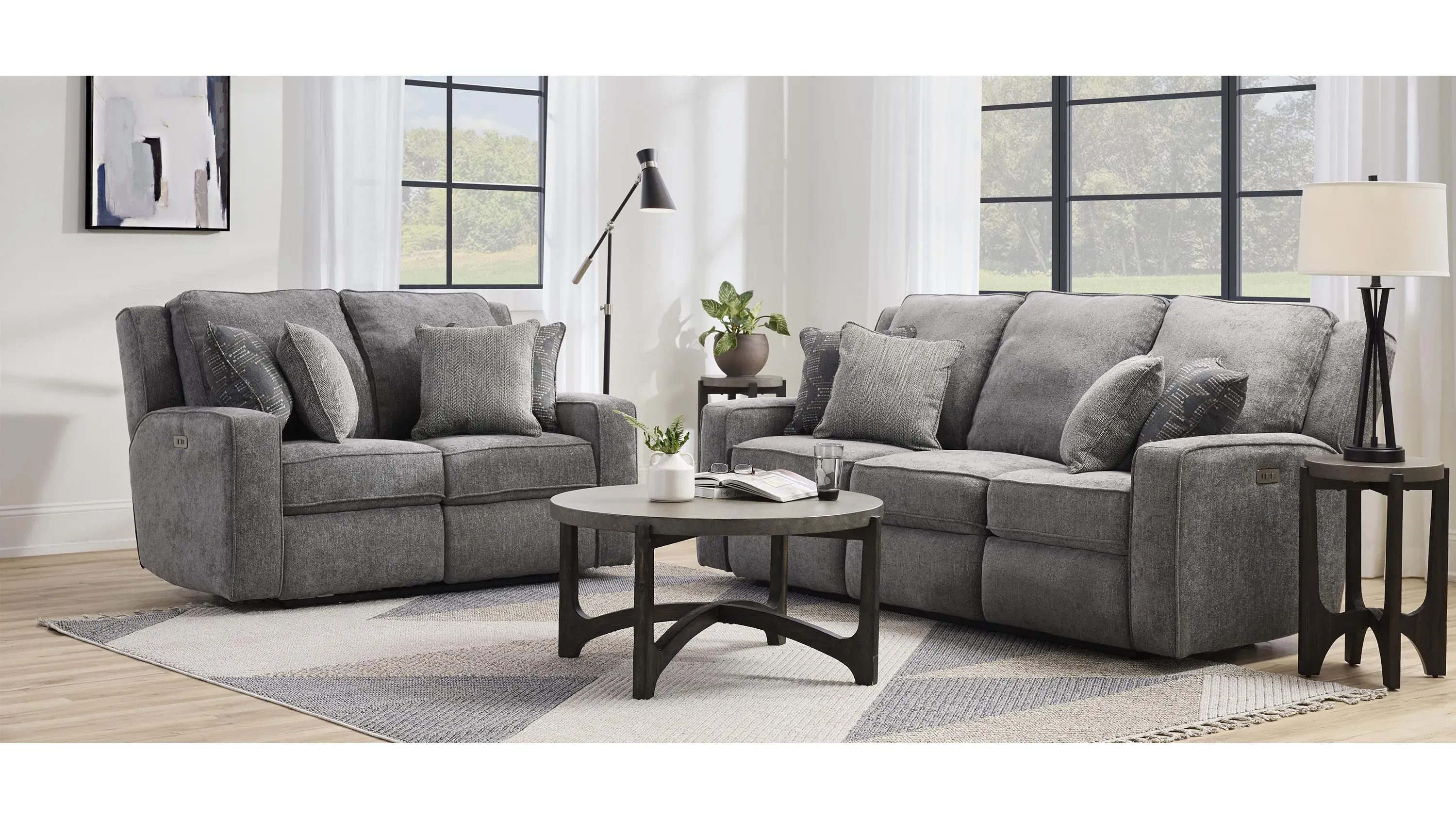 Reese Power Loveseat w/ Power Headrest | Raymour & Flanigan
