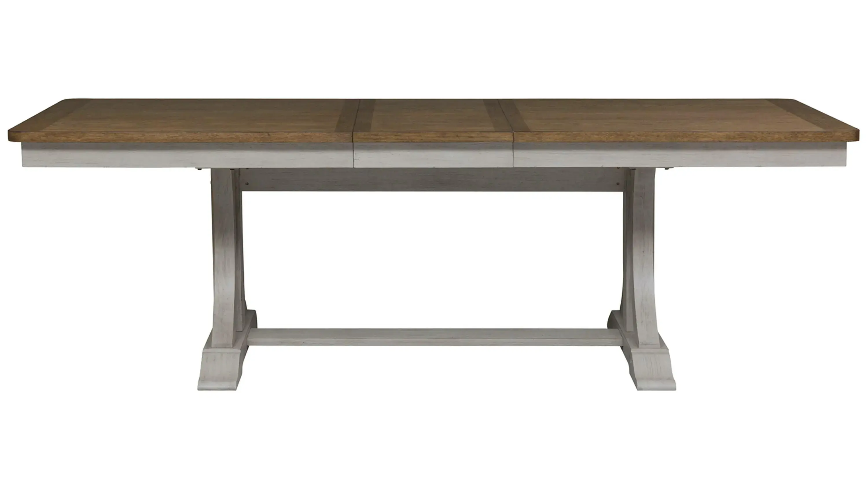 Farmhouse Reimagined Trestle Dining Table w/ Leaf - Thumbnail 4