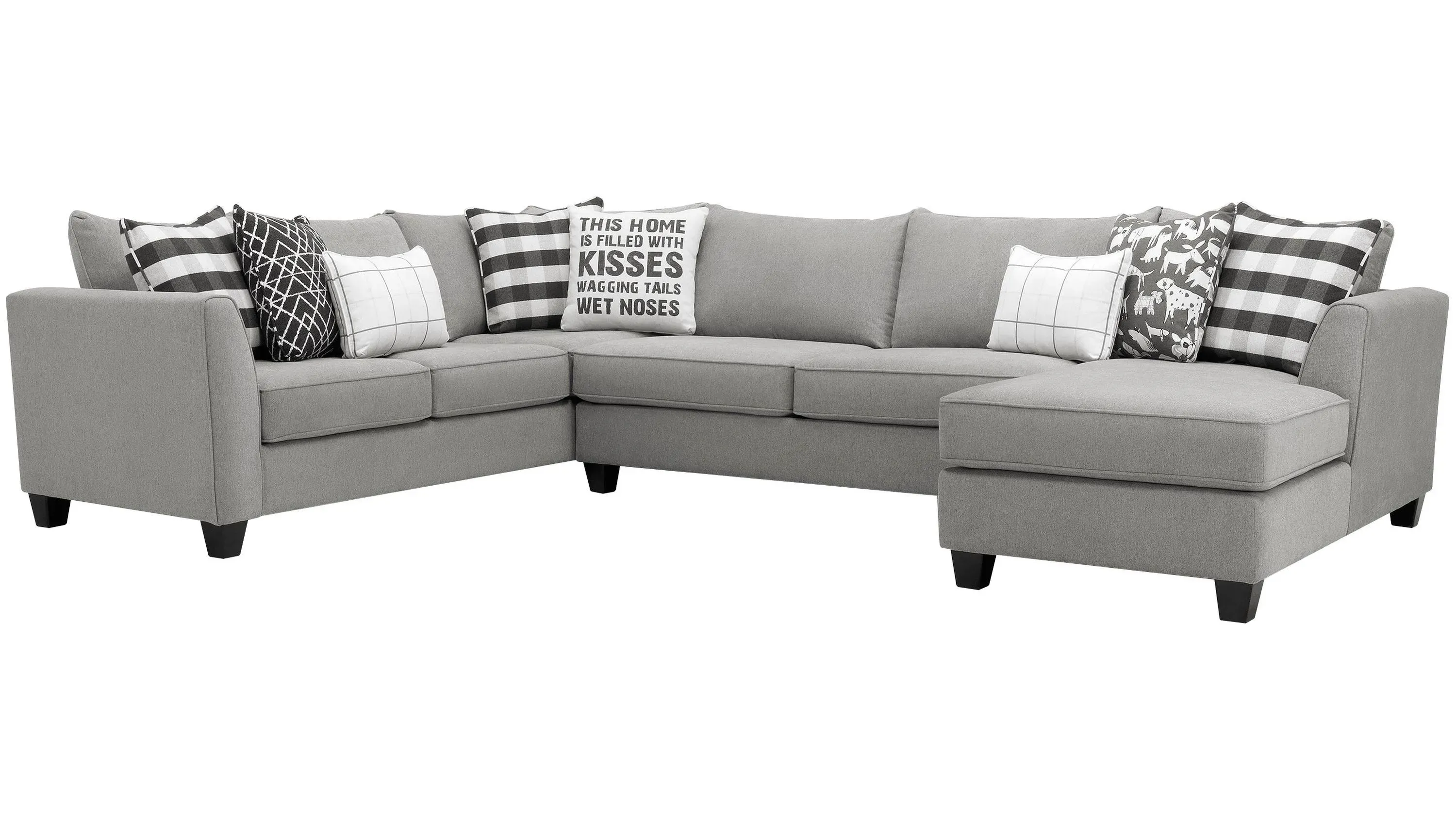 Daine 3 Pc. Sectional Sofa w Full Sleeper in Popstitch Shell by Fusion Furniture