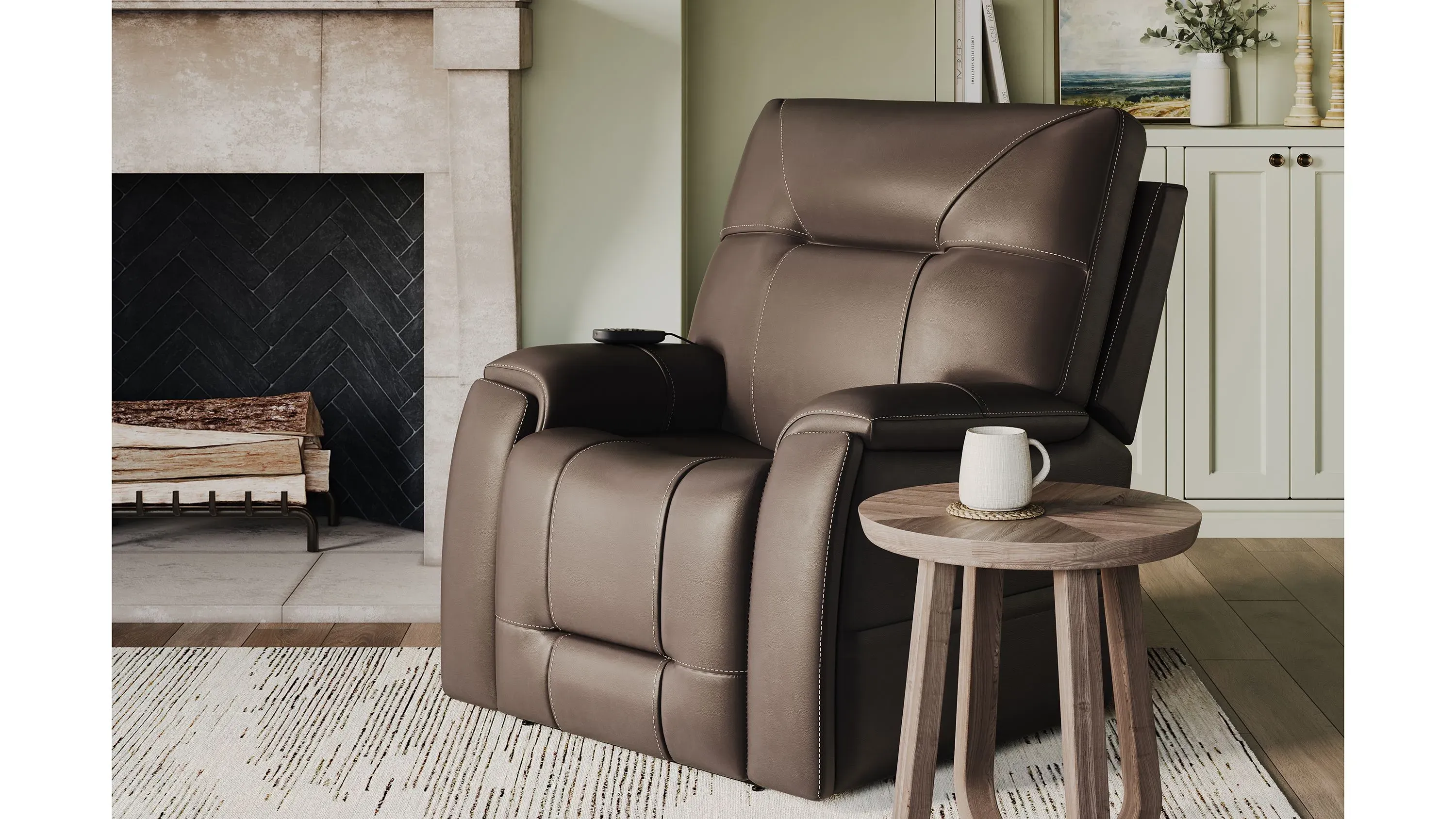 Fenton Power Lift Recliner with Power Headrest,  Lumbar and Heat